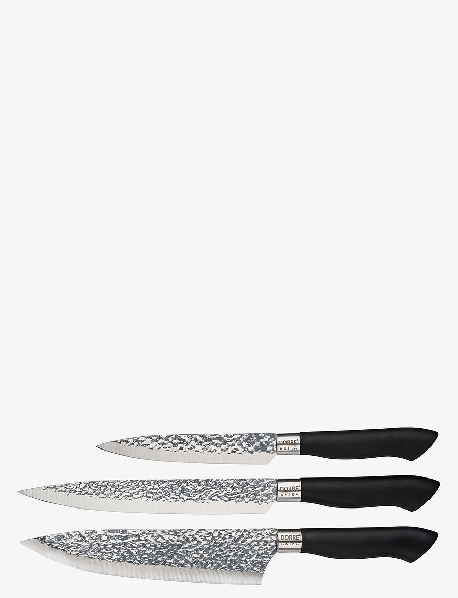 Dorre - Akira Knivset i stål svart handtag - messersets - svart - 1