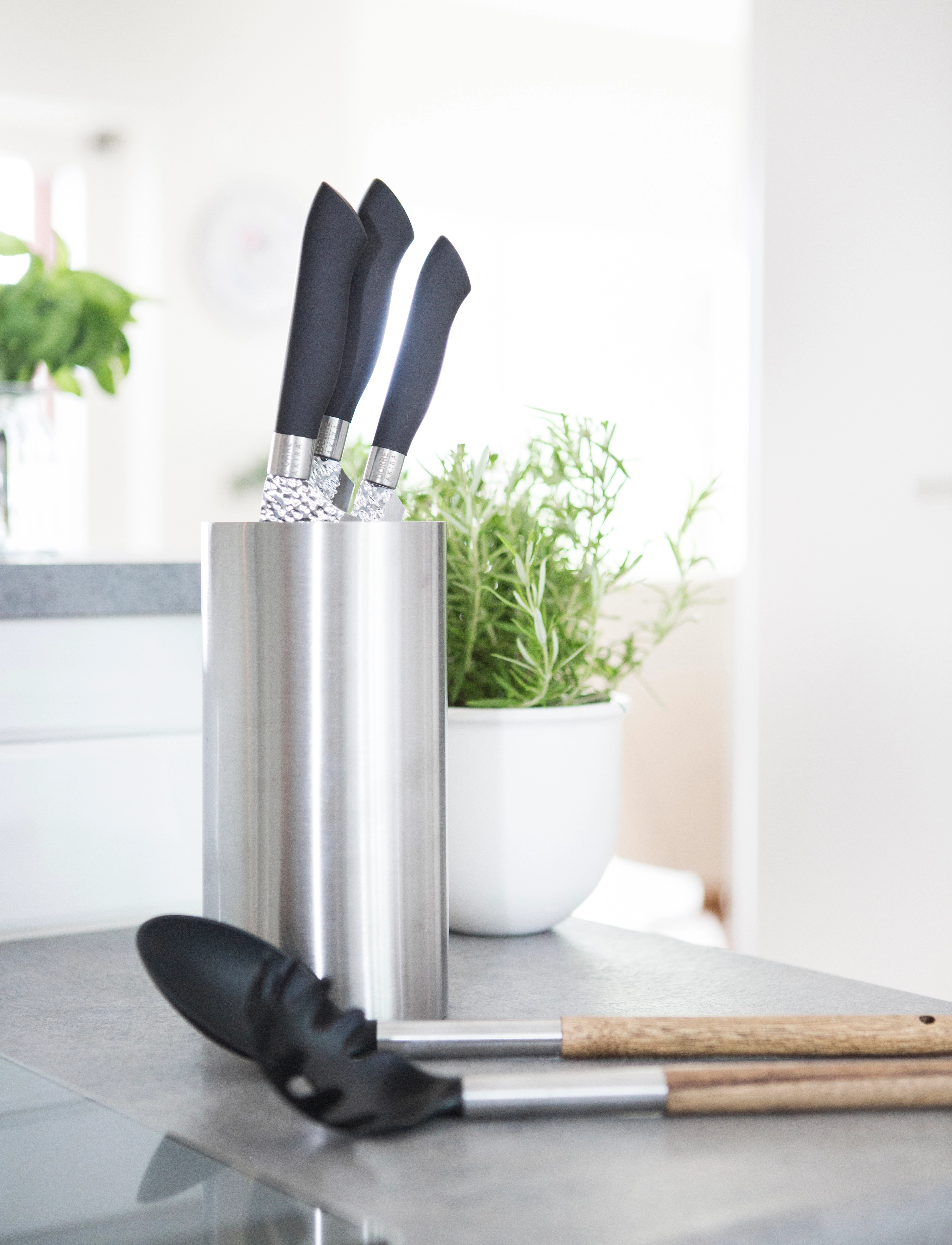 Dorre - Akira Knivset i stål svart handtag - knivset - svart - 3