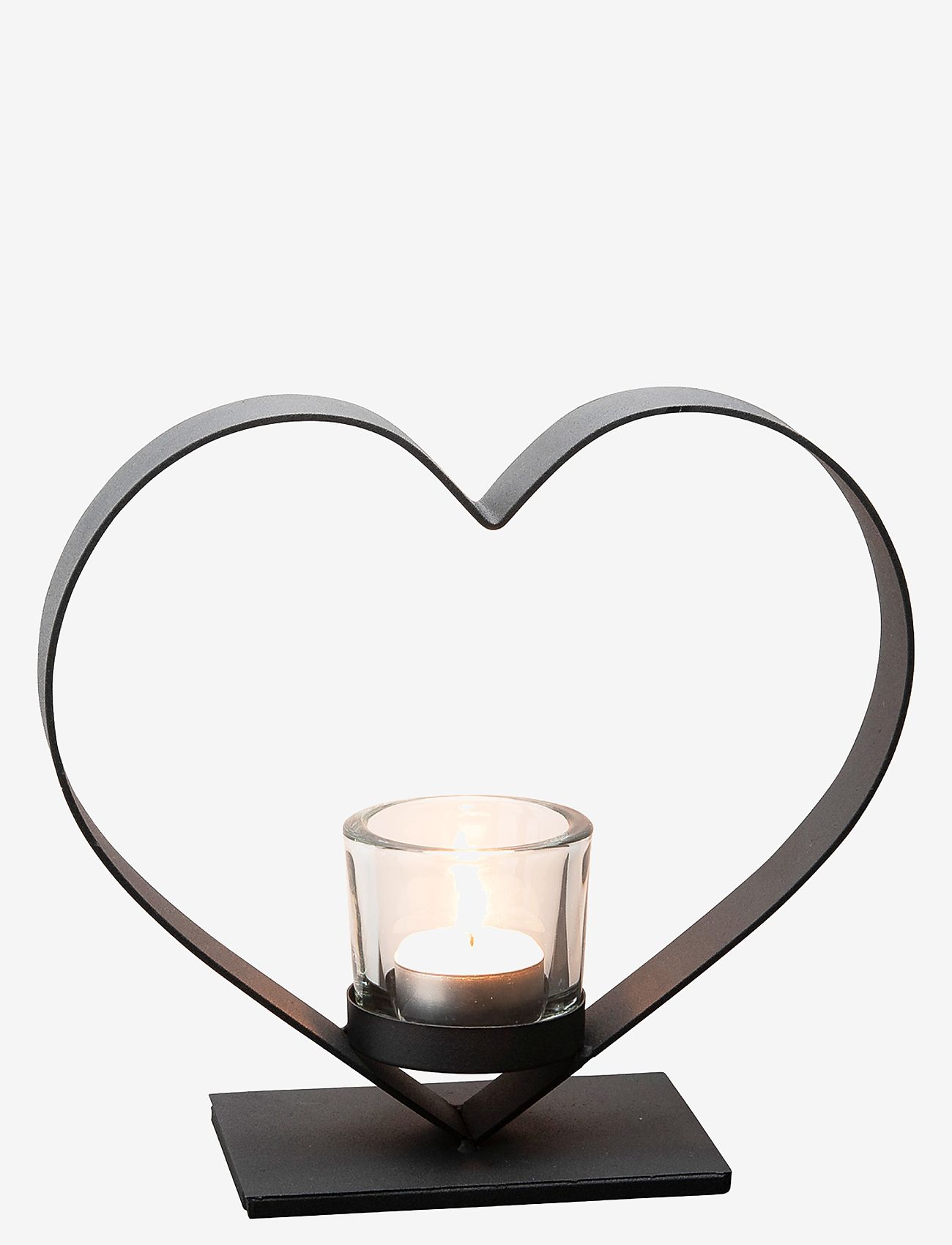 Dorre - Heart Candle Holder Heda - svart - 1