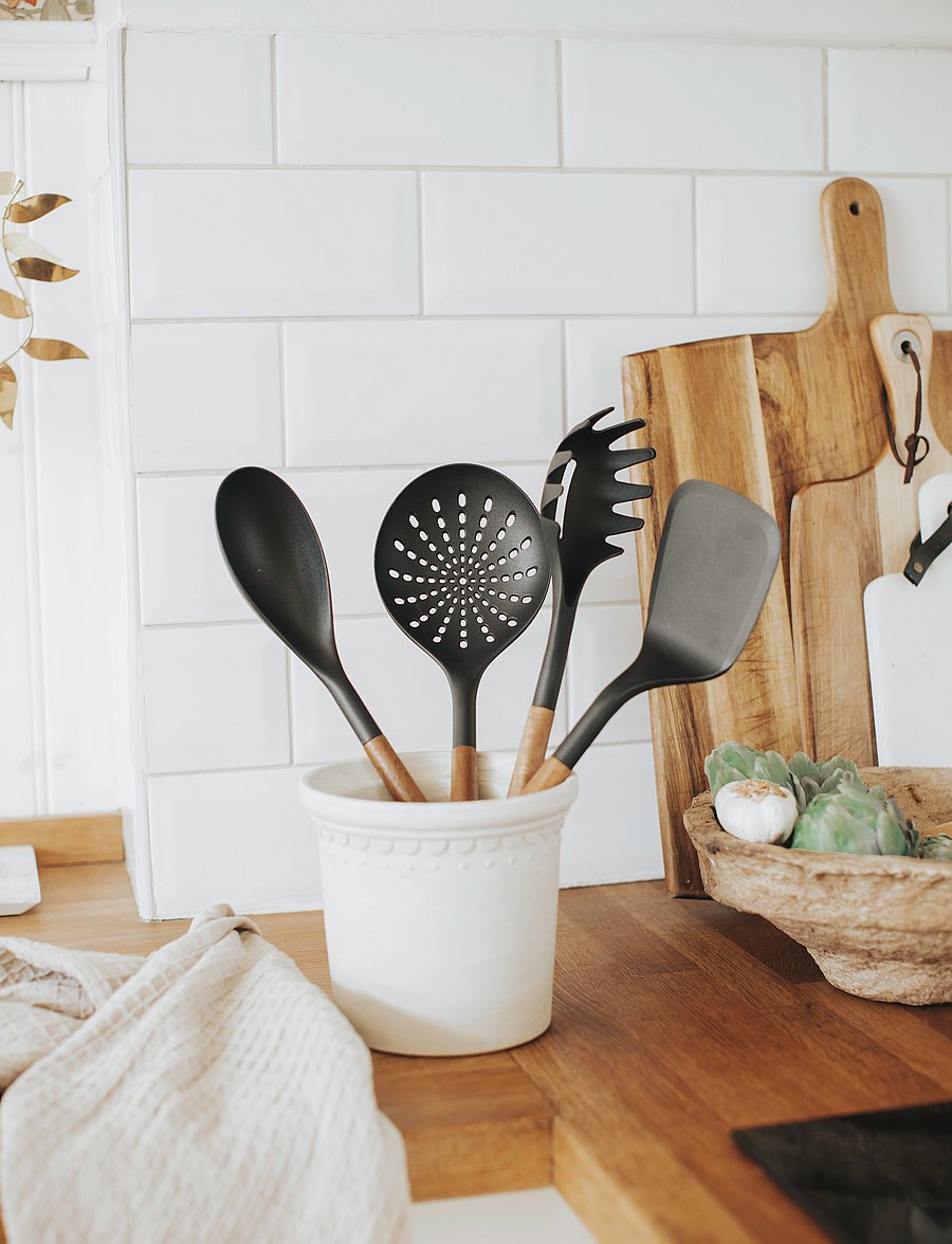 Dorre - Kitchen Utensils 4-pack Korra - lusikad, kulbid ja pannilusikad - natur - 0