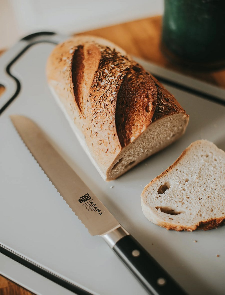 Dorre - Asama Bread knife black handle - messersets - silver - 2