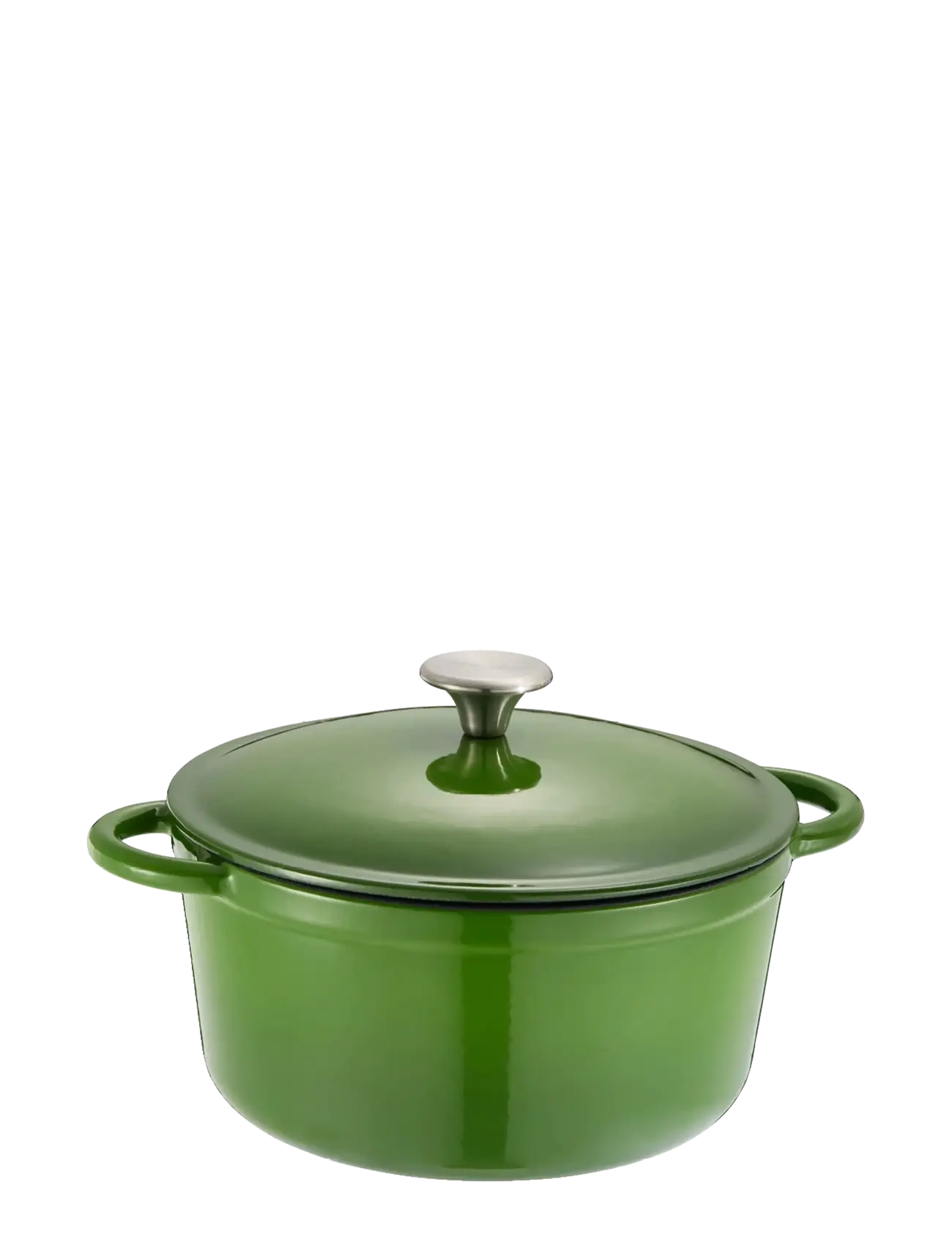Gretl Cast iron pot round green enamel knob stainless steel 4 L - GREEN