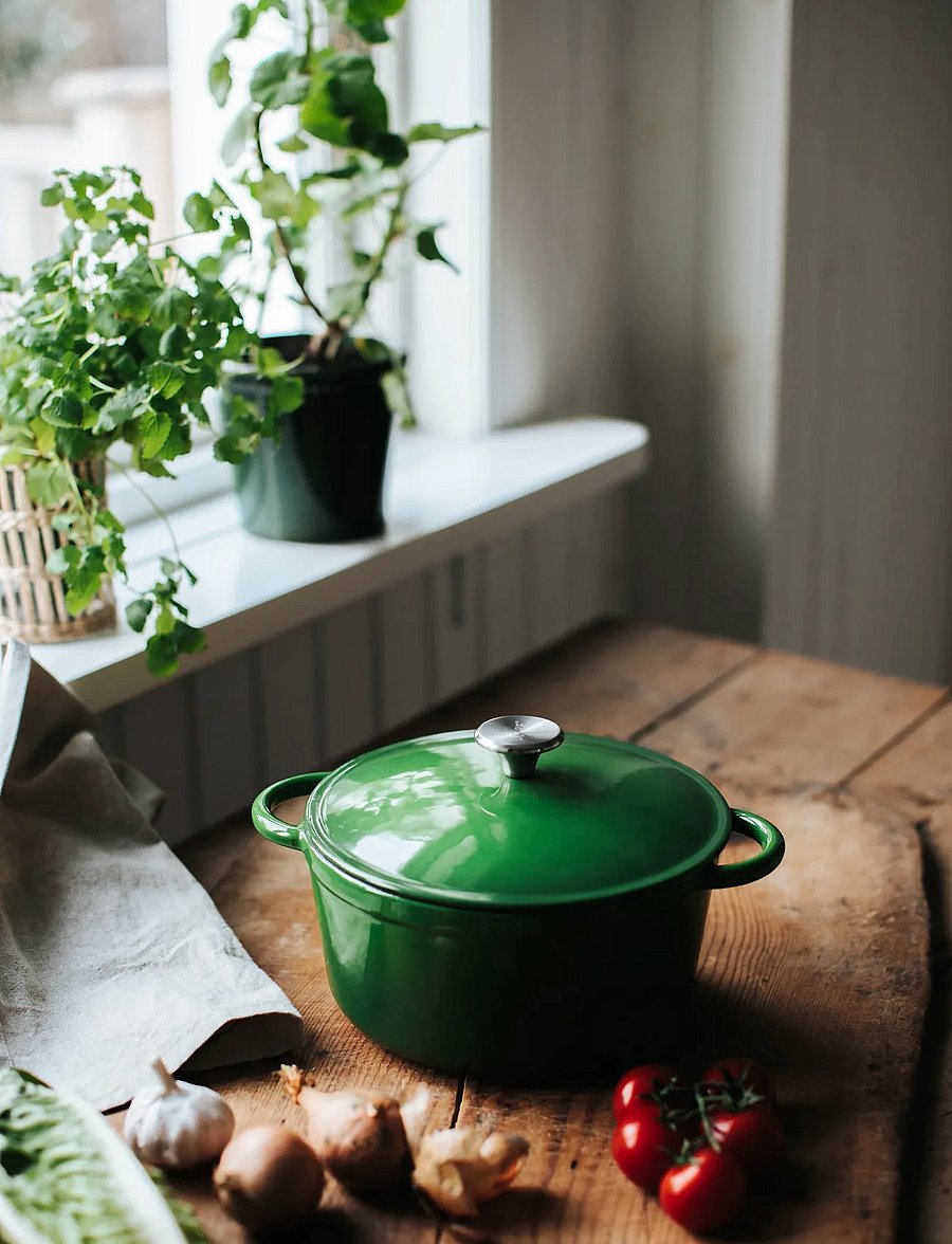 Dorre - Gretl Cast iron pot round green enamel knob stainless steel 4 L - malmist potid - green - 0