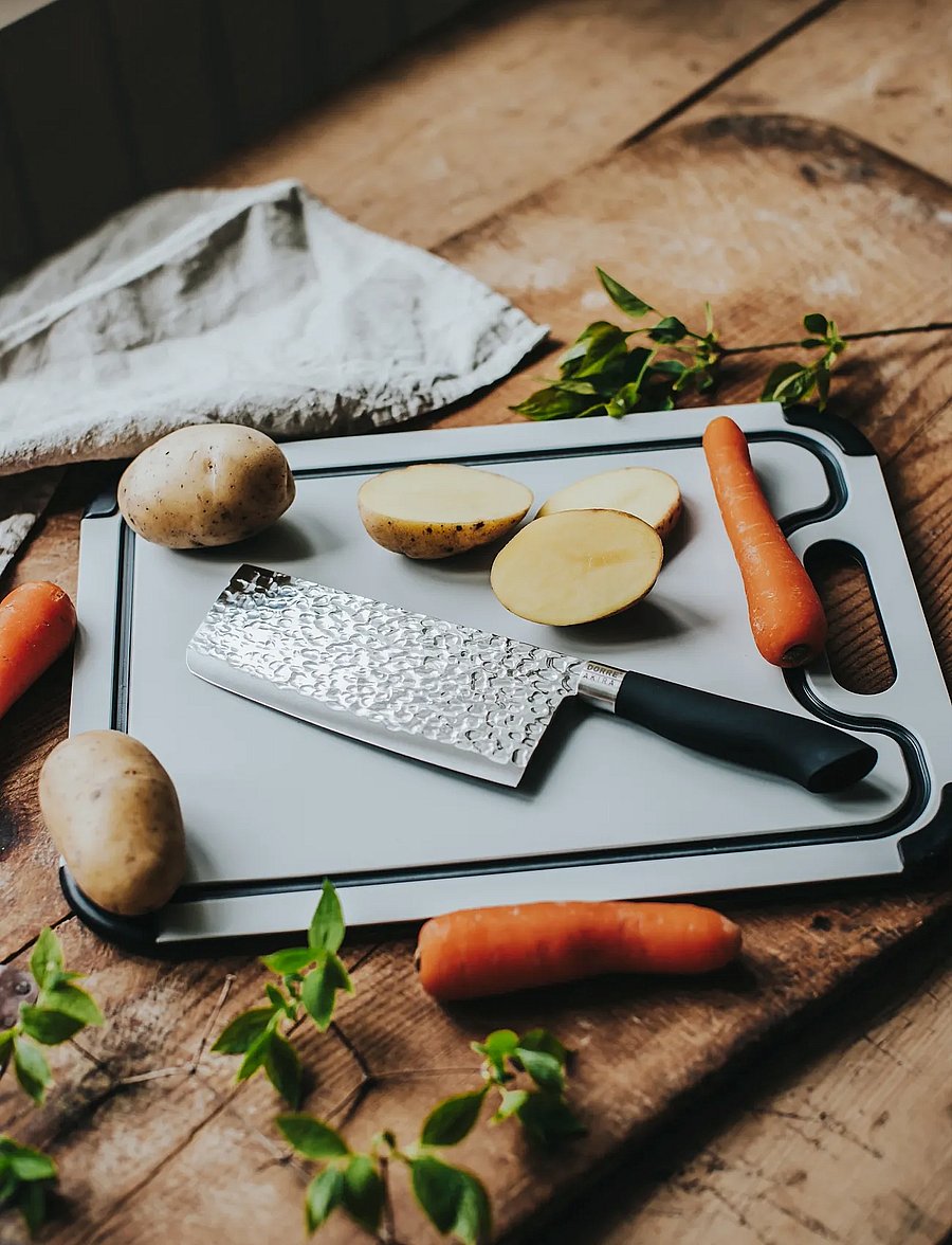 Dorre - Akira Chinese chef’s knife black blade 17 cm - die niedrigsten preise - silver - 1