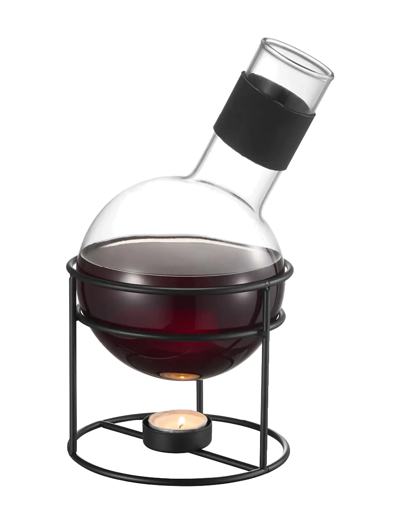 Dorre - Glora Mulled wine jug glass black wrought stand capacity 1.3 L - portvinsglas - clear - 2