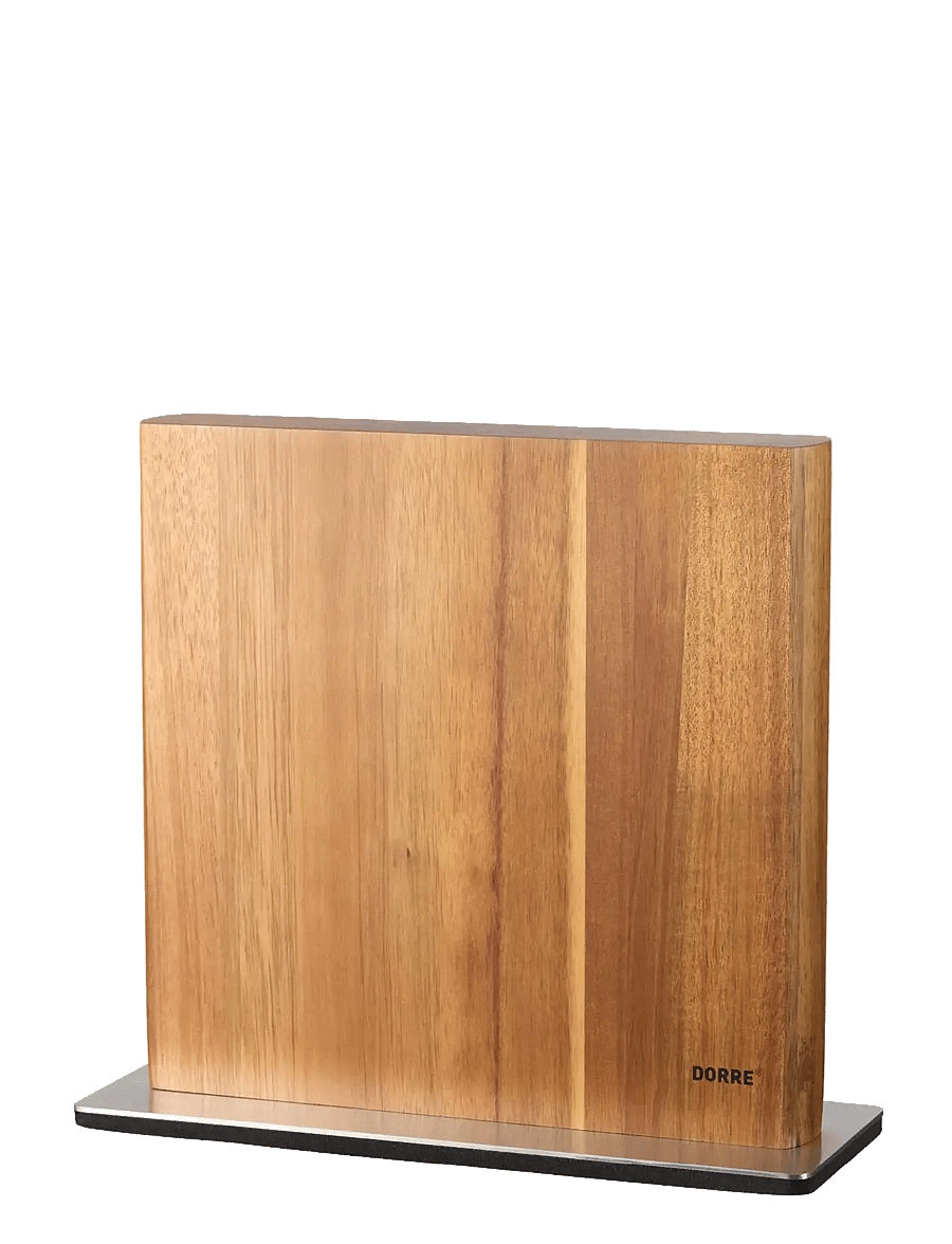 Dorre - Kira Knife stand stainless steel base FSC acacia wood magnet on 2 sides 25*24*4 cm - messerblöcke - natural - 1
