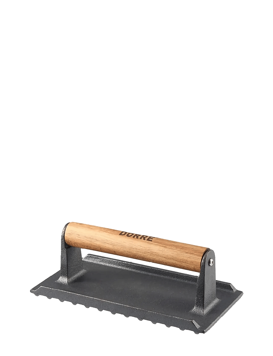 Dorre - Barbecue press/roasting weight Cast iron Wooden handle 0.88 kg 20*10 c - grillitarvikud - black - 1