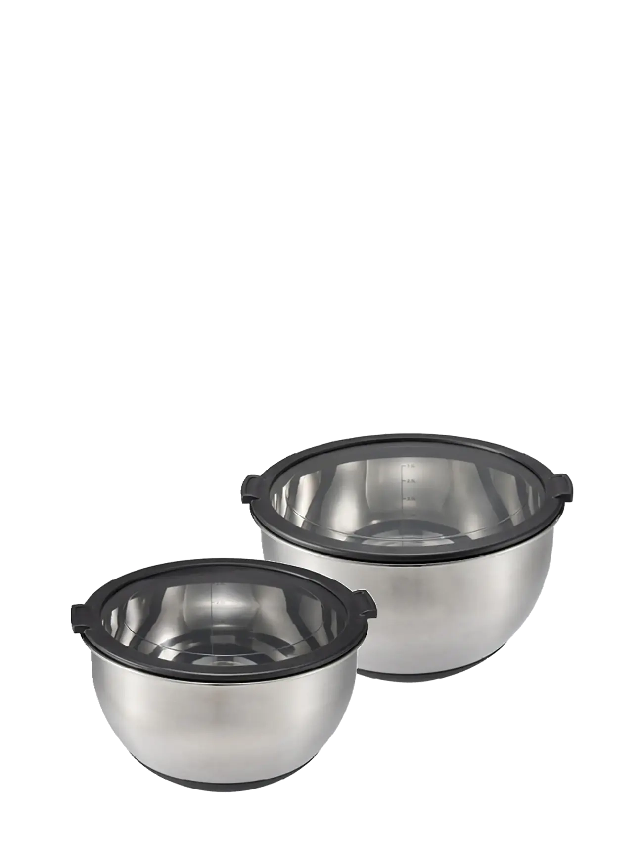 Dorre Belle Bowl 2 pcs 4L and 3l Stainless Steel Plastic Lid - Baking accessories - SILVER / silver