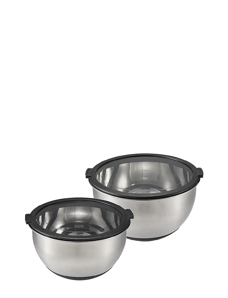 Dorre - Belle Bowl 2 pcs 4L and 3l Stainless Steel Plastic Lid - segamiskausid - silver - 1