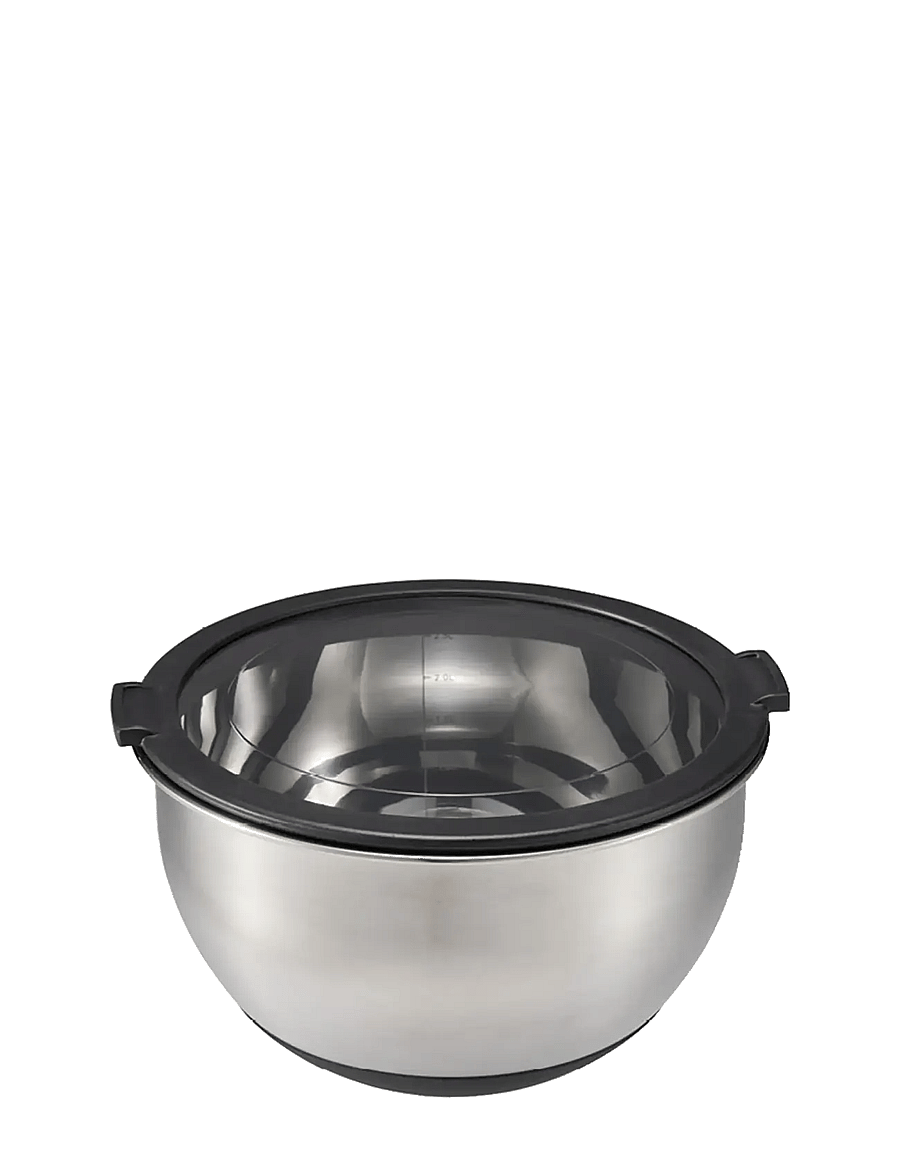 Dorre - Belle Bowl 2 pcs 4L and 3l Stainless Steel Plastic Lid - segamiskausid - silver - 2