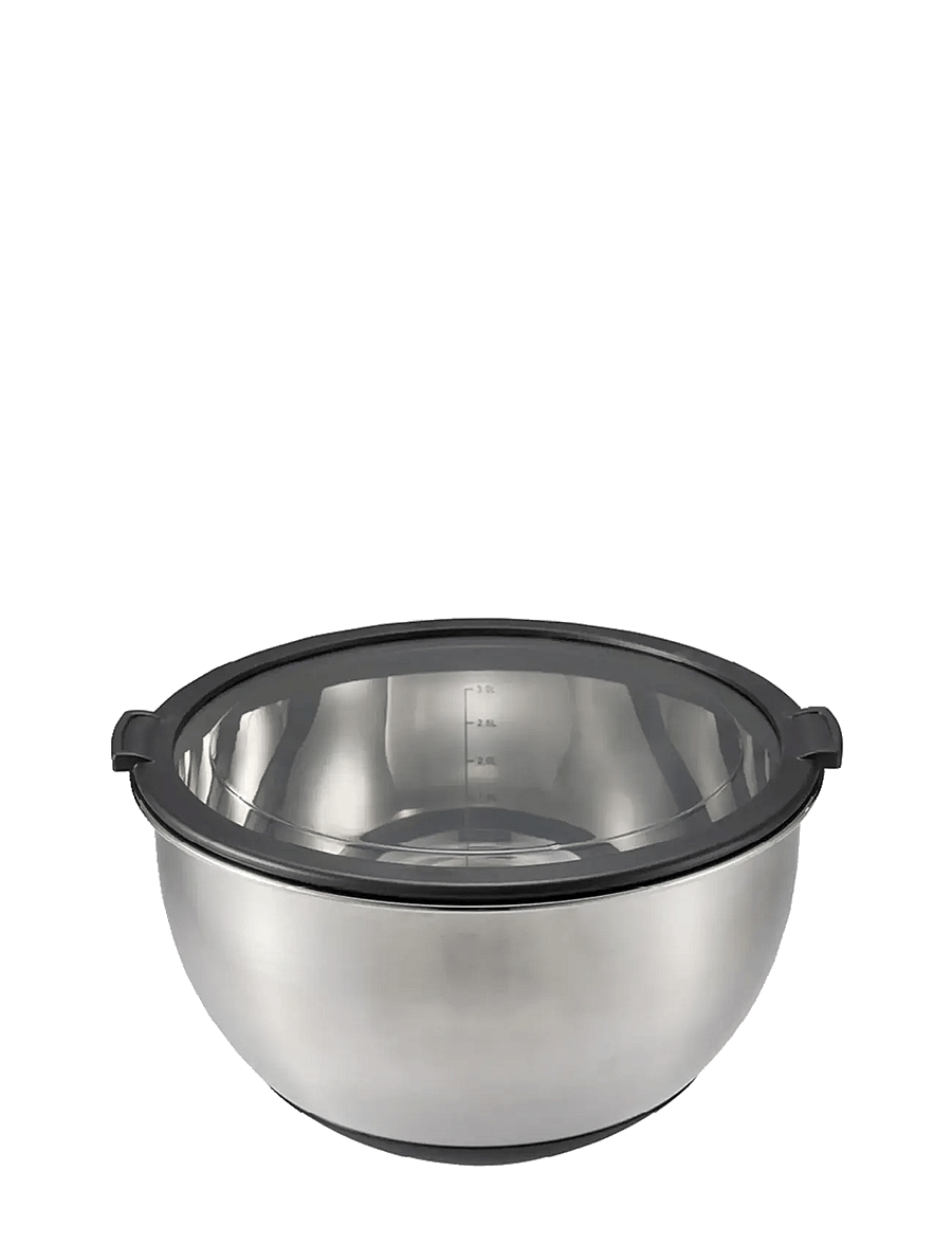 Dorre - Belle Bowl 2 pcs 4L and 3l Stainless Steel Plastic Lid - segamiskausid - silver - 3
