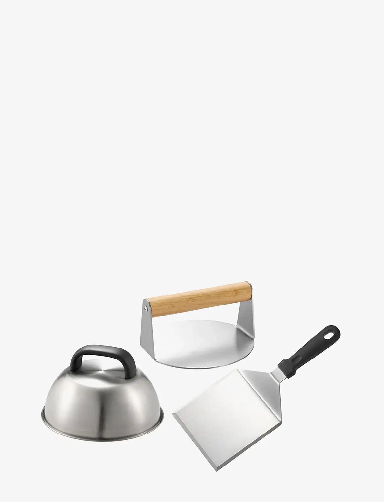 Dorre - Smash Burger Set 3 pieces Smasher Spatula Lid - grillwerkzeuge - silver - 1