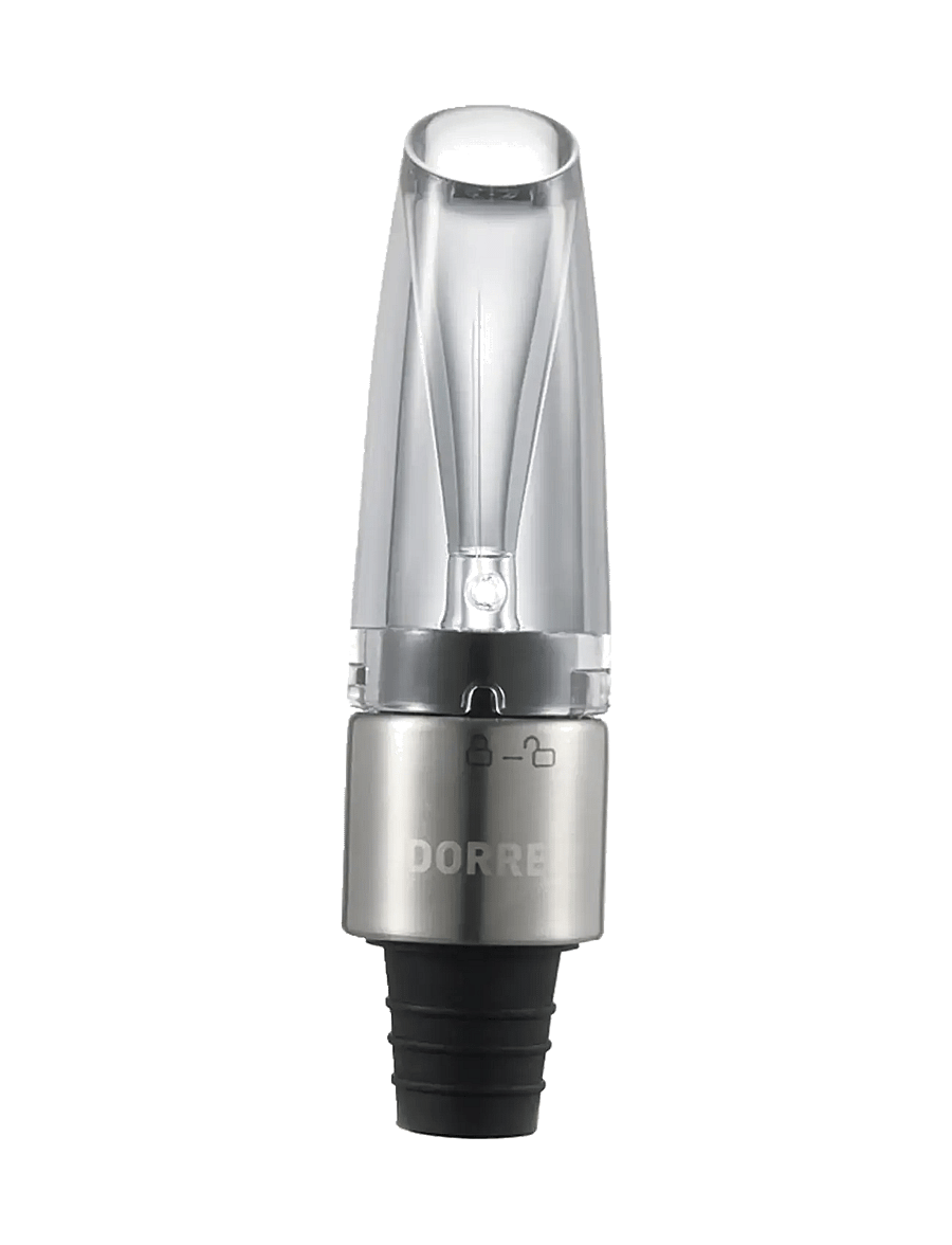 Dorre - Wine aerator/wine stopper 2 in 1 black - pudeļu atvērēji un aizbāžņi - transparant - 1