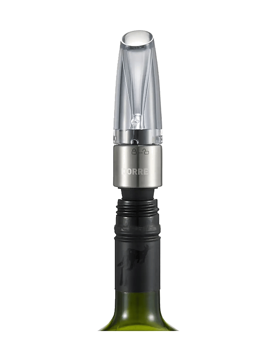 Dorre - Wine aerator/wine stopper 2 in 1 black - pudeļu atvērēji un aizbāžņi - transparant - 4