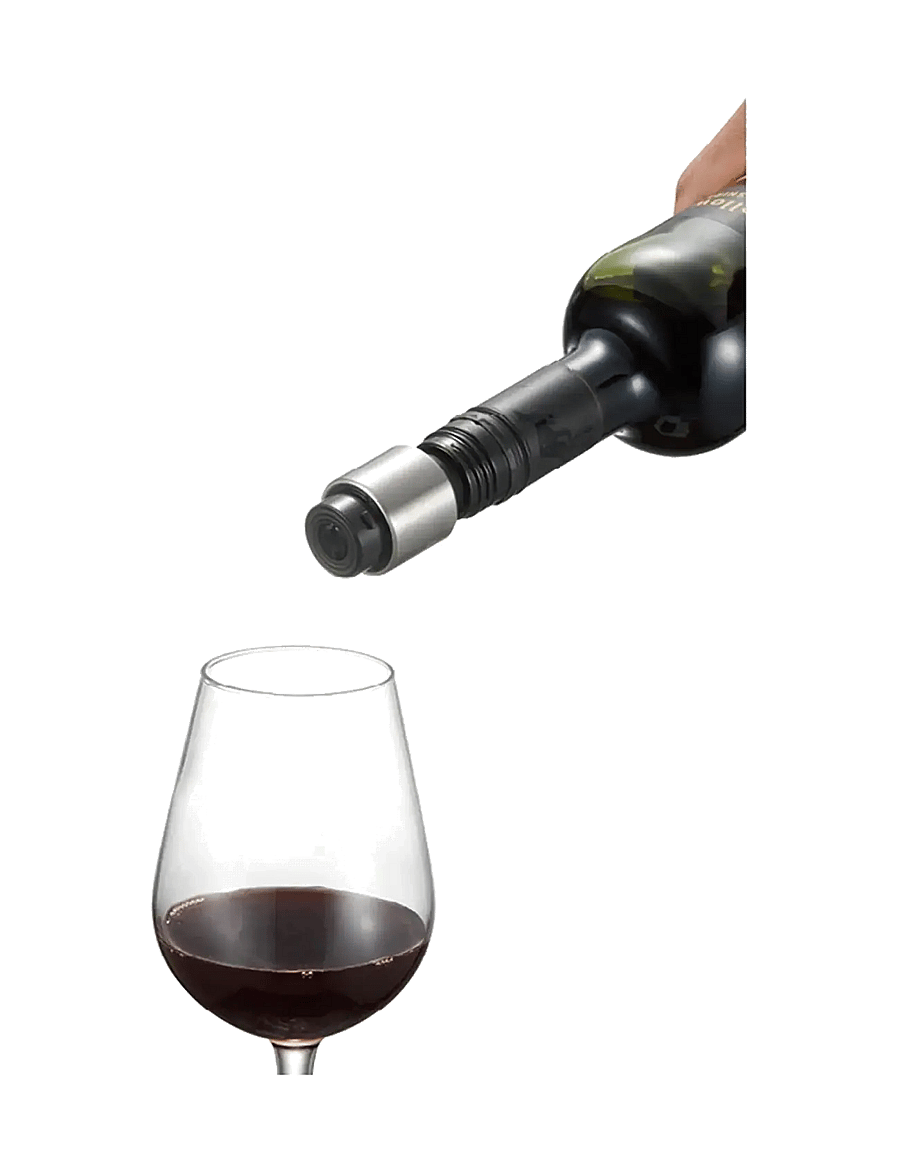 Dorre - Wine aerator/wine stopper 2 in 1 black - pudeļu atvērēji un aizbāžņi - transparant - 5