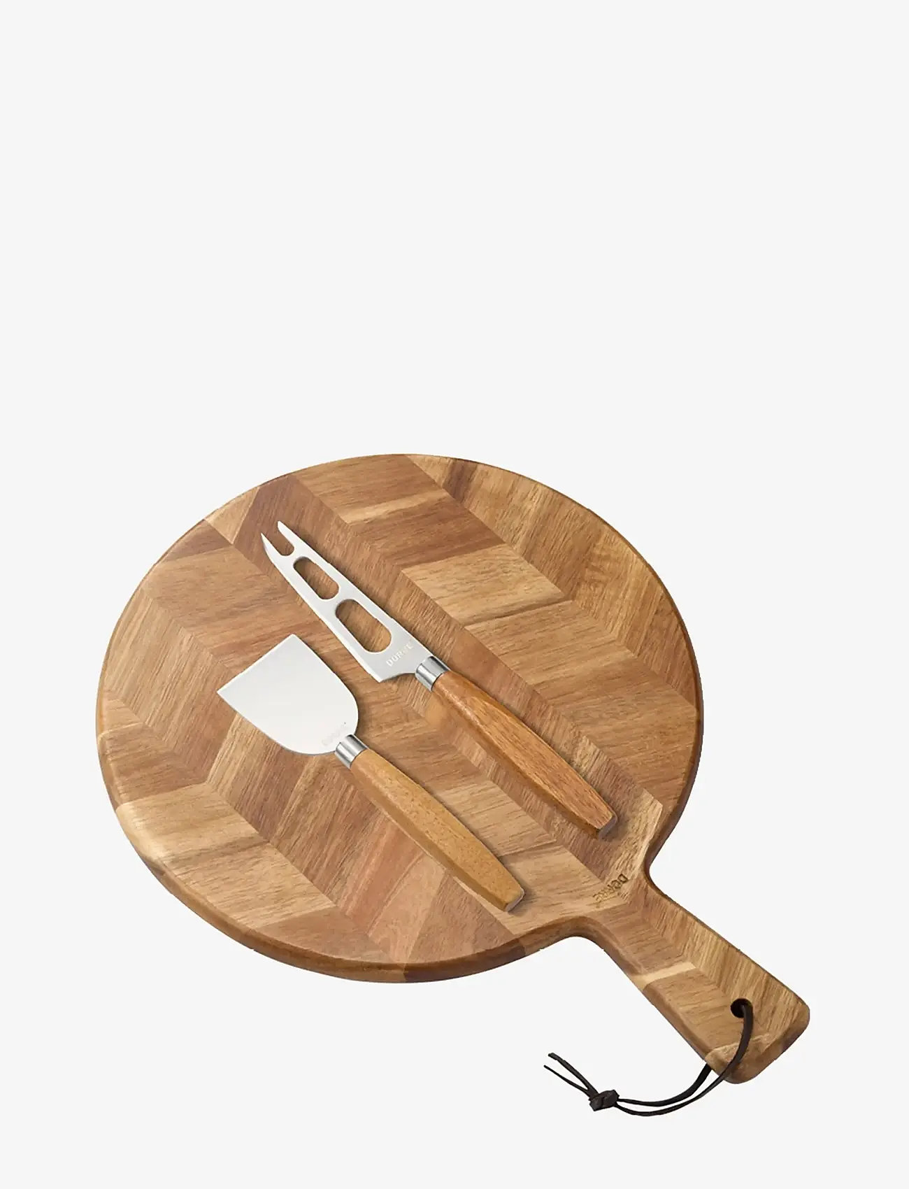 Dorre - Serving tray Herringbone pattern with cheese tools 2 pcs 37*27*1.5 cm - käsemesser - natural - 1