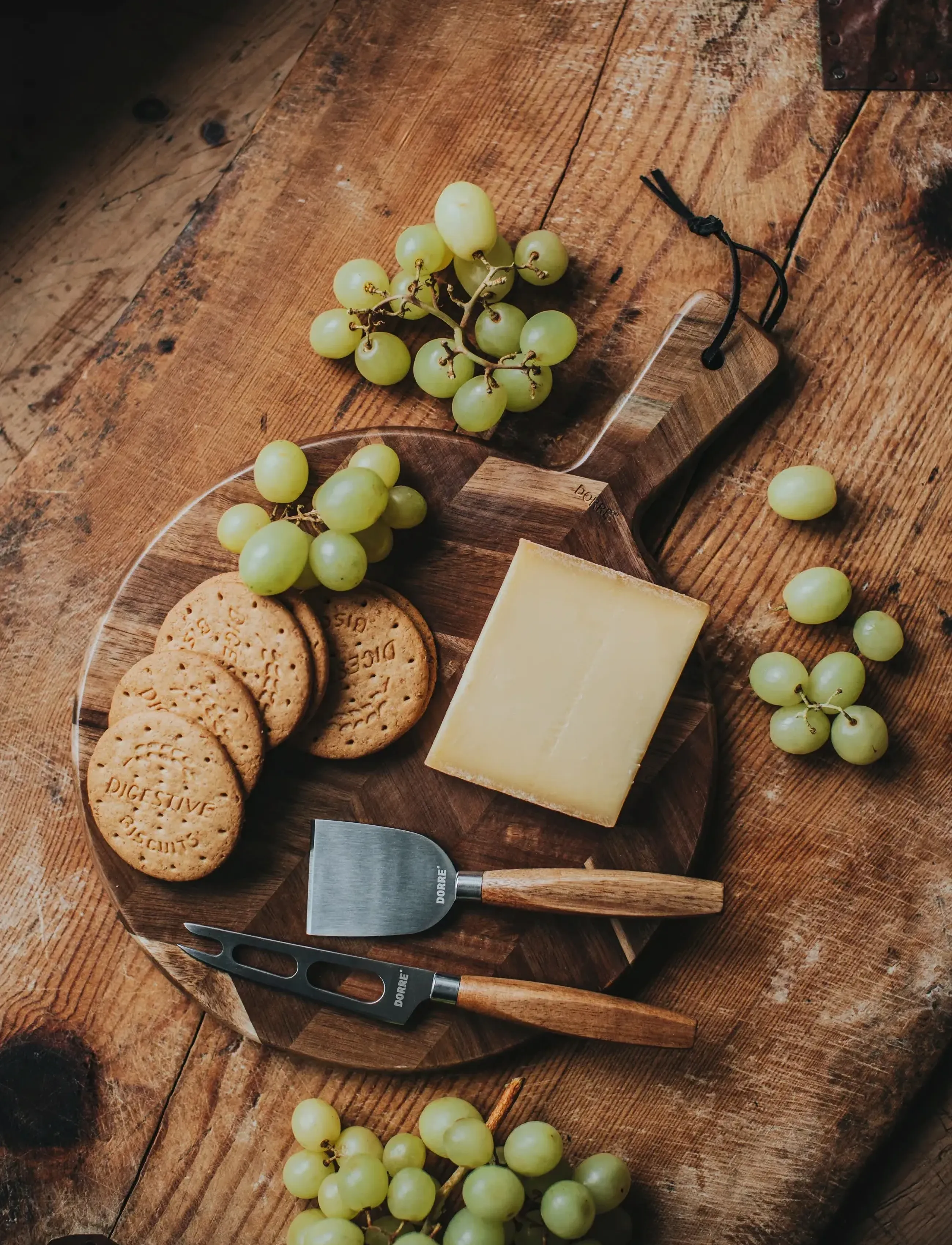 Dorre Serving Tray Herringbone Pattern With Cheese Tools 2 Pcs 37*27*1.5 Cm, 27X 37X 2.8, Dishes, Braun - Platters, Homeware