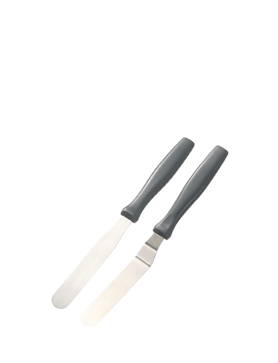 Dorre - Cookie Palette Knife 2 pack Straight Curved 22 cm - tõstelusikad ja spaatlid - silver - 0