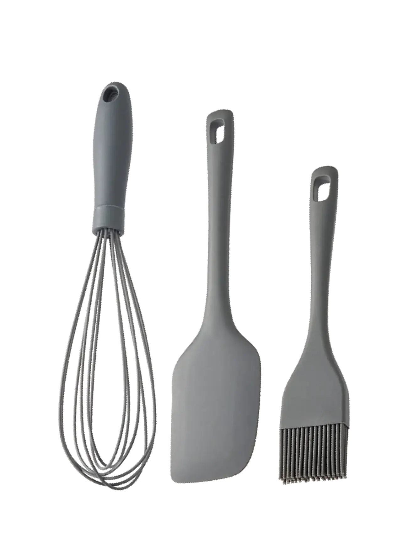 Dorre Cookie Silicone Utensil Set: Whisk 39 Cm, Brush 20 Cm, Spatula 27 Cm, Spatel & Dejskraber, Grå, Str: 6.5X 31X 6.5