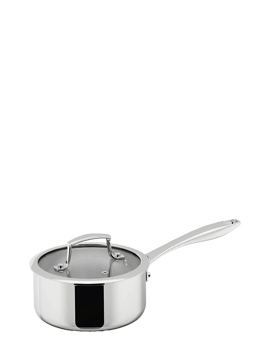 Dorre - Saucepan with Glass Lid 3-ply 16*7.7 Cm 1.5 L - prikaistuviai - silver - 1