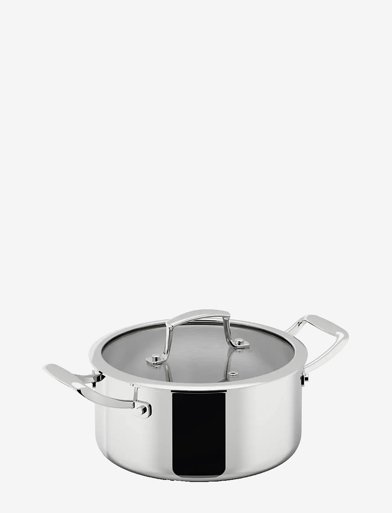 Dorre Casserole With Glass Lid 3-Ply 20*9.7 Cm 3 L - Silver - 20X 30X 10.5