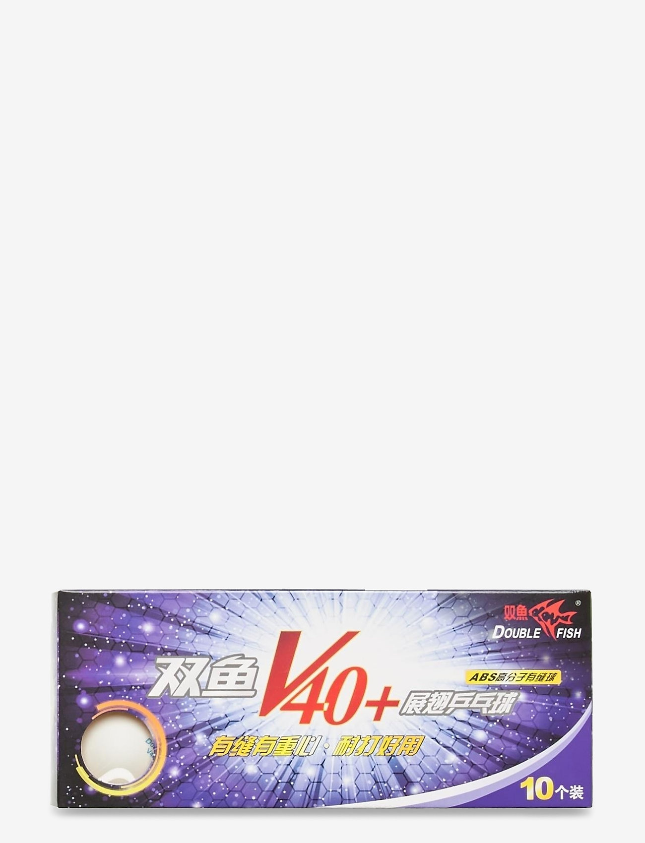 Double Fish - 40+0-star Table Tennis Ball (10 pcs.) - 1002 white - 1