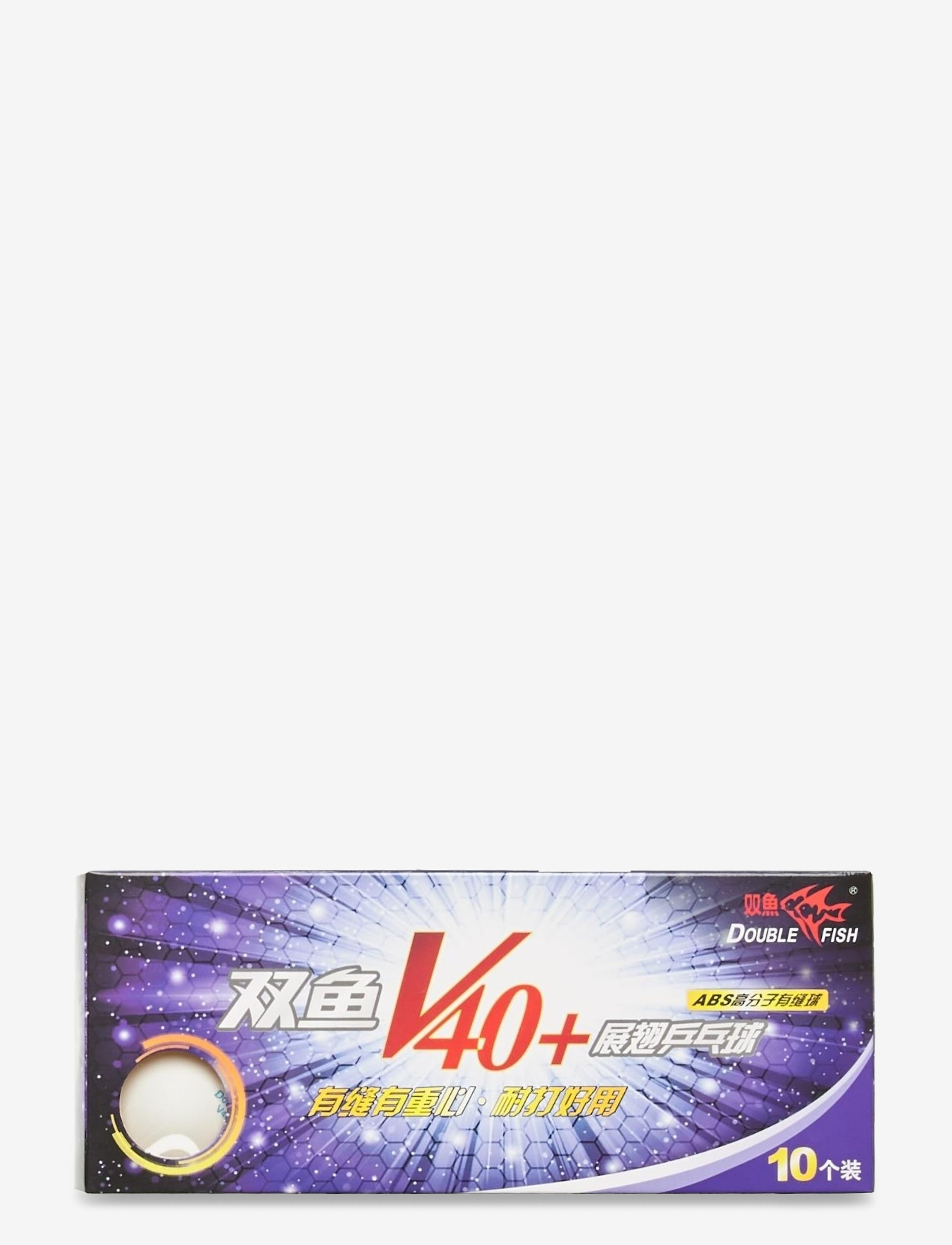 Double Fish - 40+0-star Table Tennis Ball (10 pcs.) - 1002 white - 1
