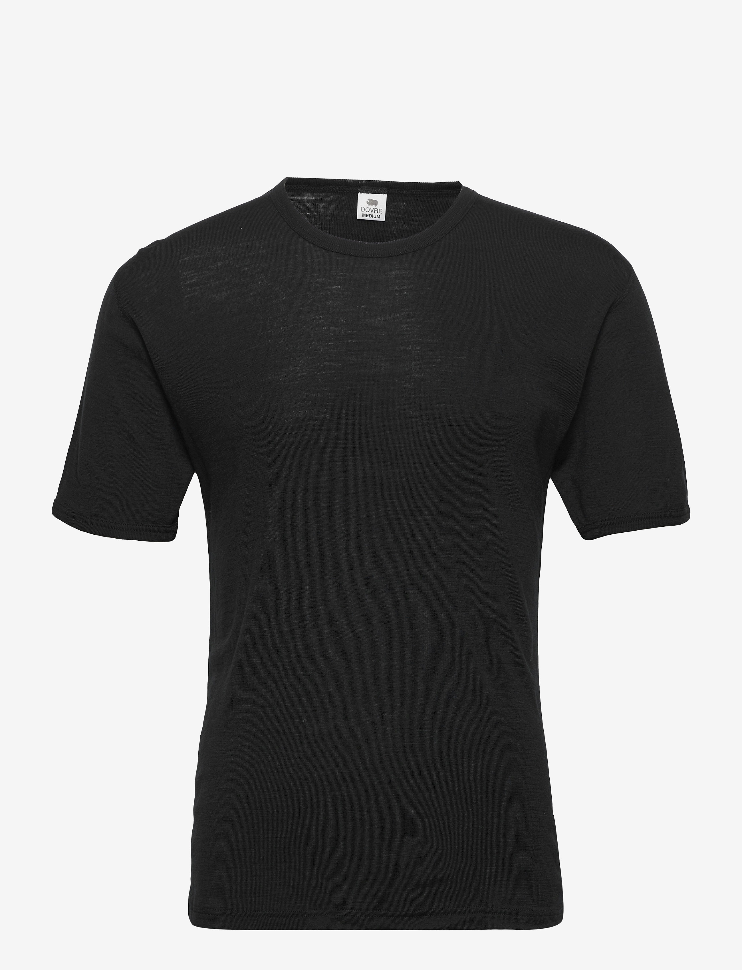 Dovre Wool T-Shirt, Mænd, Uld T-Shirt, Sort, Str: S