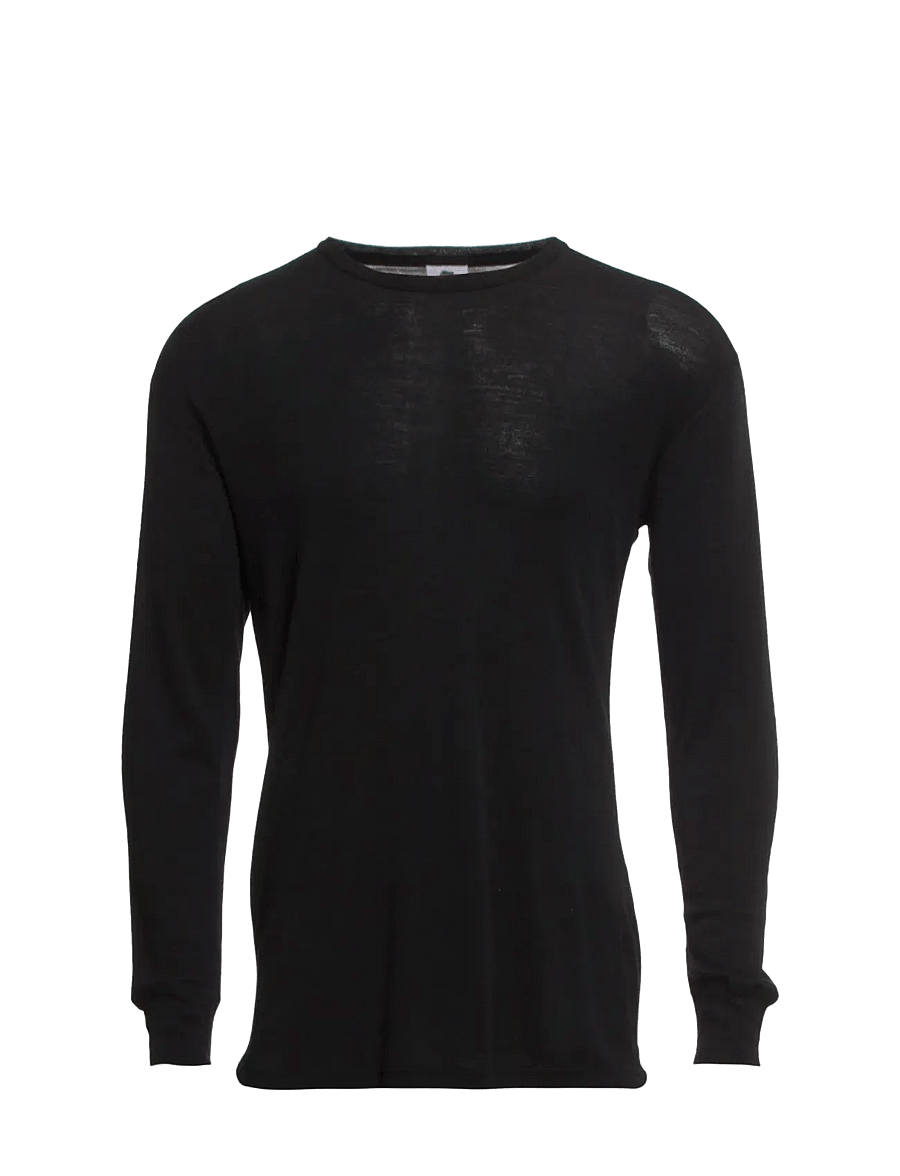 Dovre - DOVRE wool long sleeved t-shir - pikkade varrukatega t-särgid - sort - 0