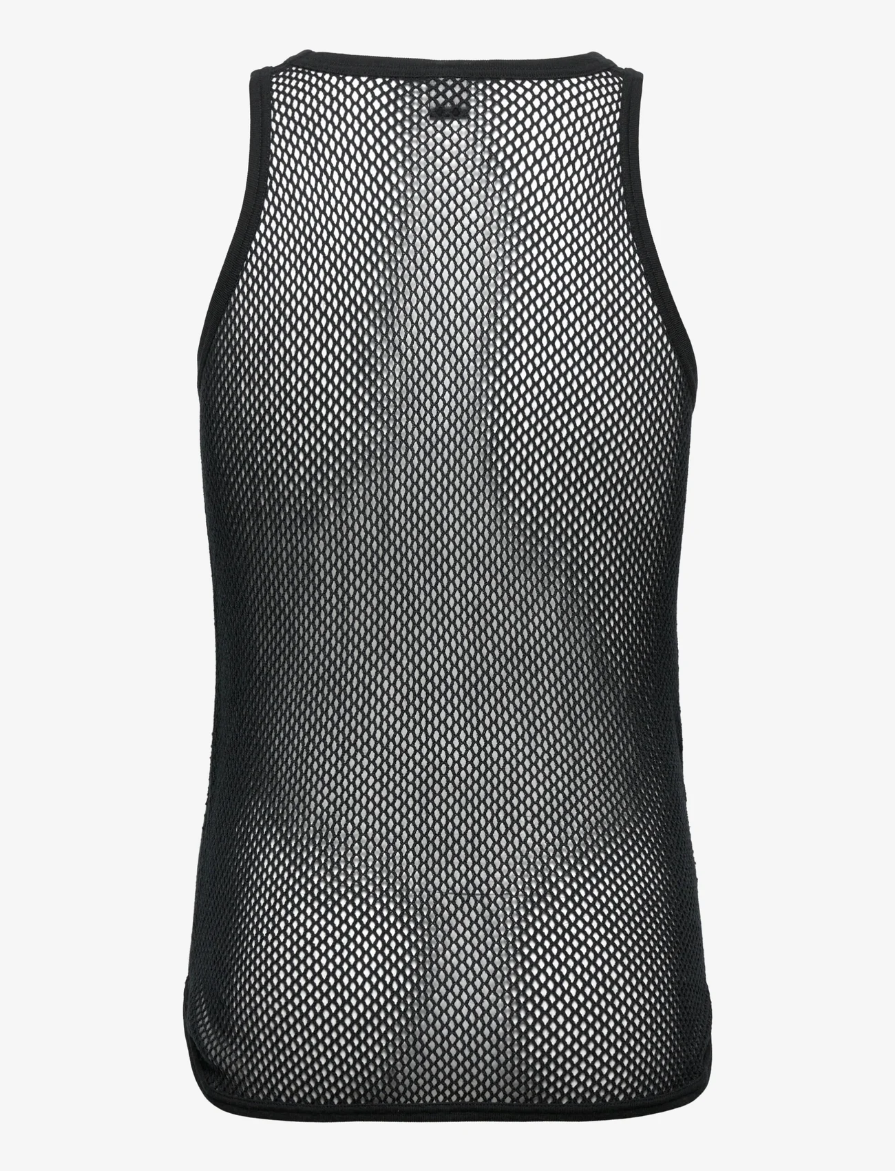 Dovre - DOVRE wool mesh tank top - pysjamasoverdeler - black - 1