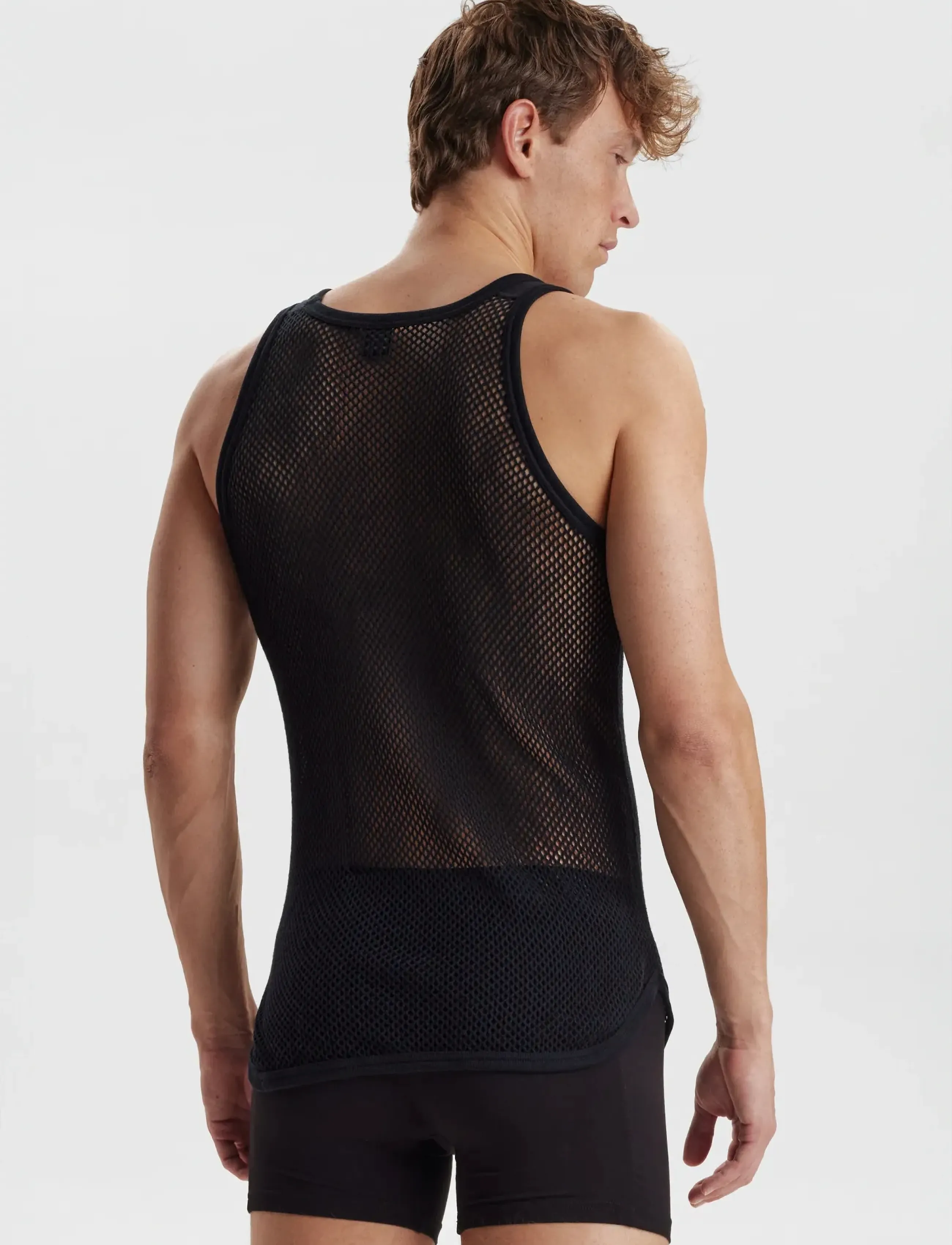 Dovre - DOVRE wool mesh tank top - pyjamasöverdelar - black - 3