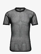 DOVRE wool mesh t-shirt - BLACK