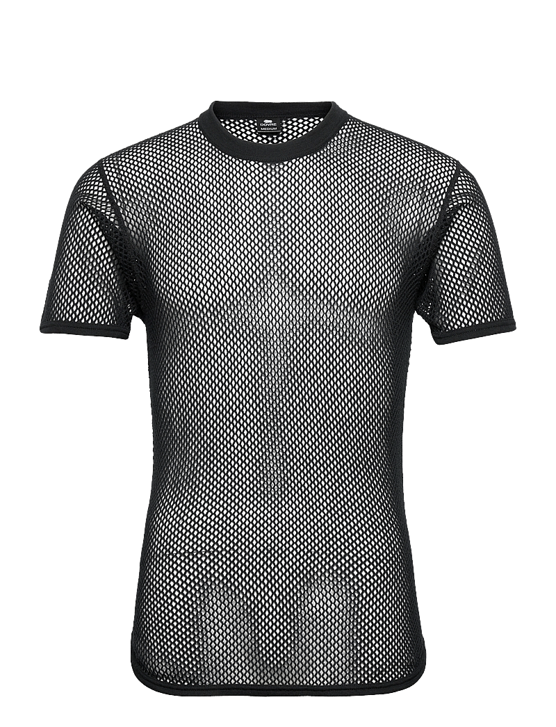 Dovre - DOVRE wool mesh t-shirt - pyjamaoberteil - black - 0