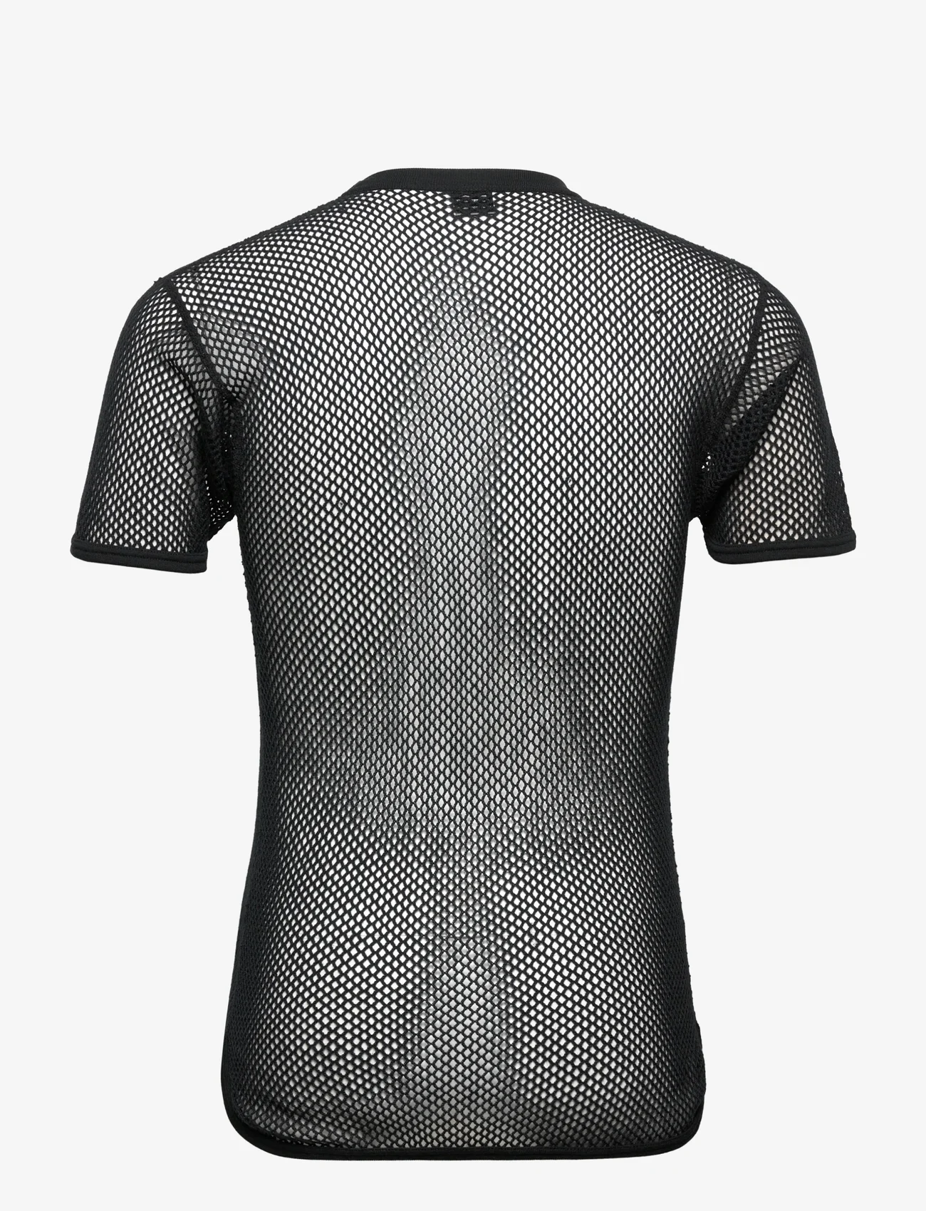 Dovre - DOVRE wool mesh t-shirt - pyjamapaidat - black - 1