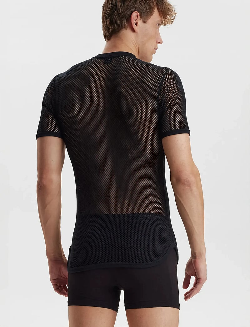 Dovre - DOVRE wool mesh t-shirt - pyjamaoberteil - black - 2