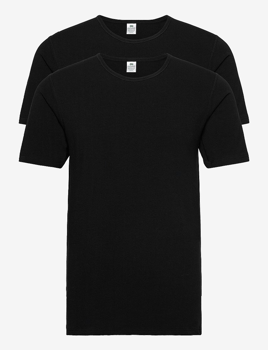 Dovre - Dovre t-shirt 2-pack GOTS - t-shirts im multipack - black - 0