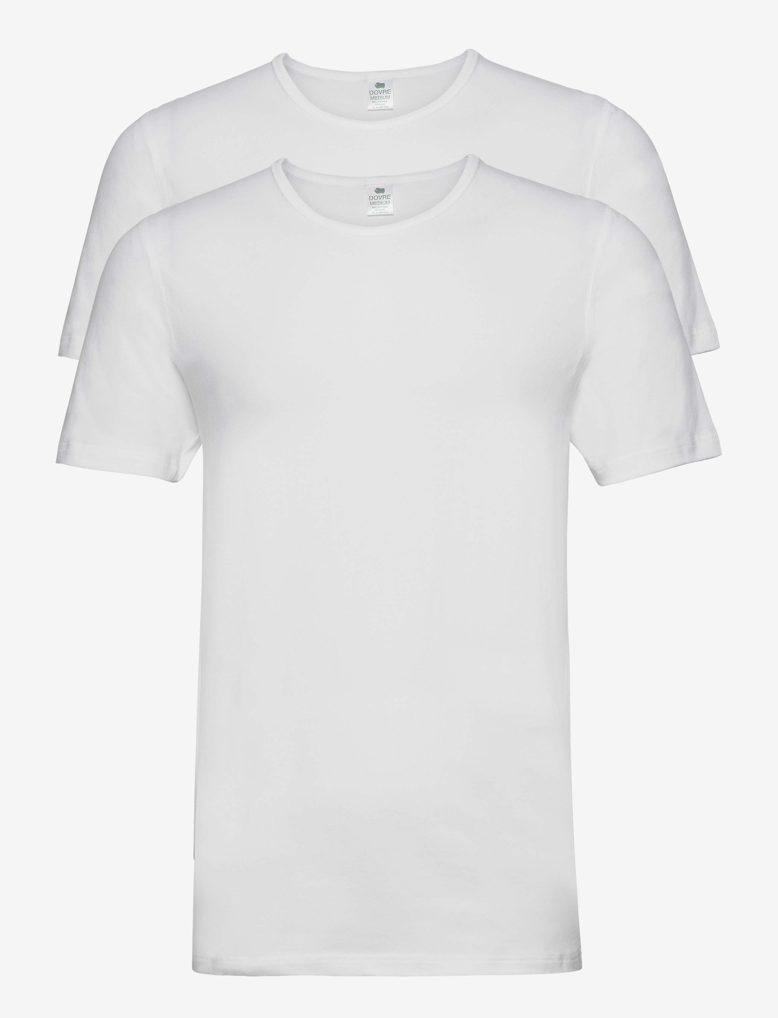 Dovre - Dovre t-shirt 2-pack GOTS - kortærmede t-shirts - white - 1