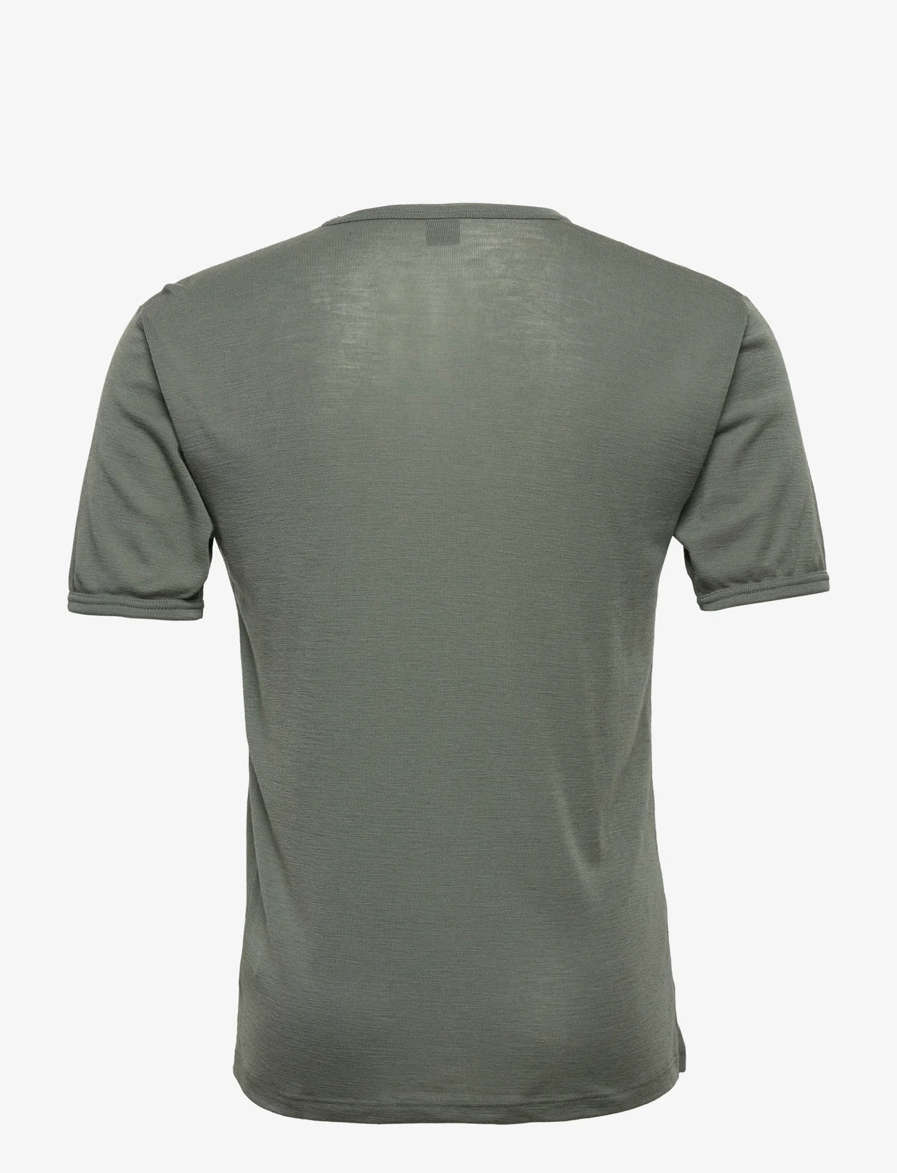 Dovre - DOVRE wool t-shirt - kortermede t-skjorter - grön - 1