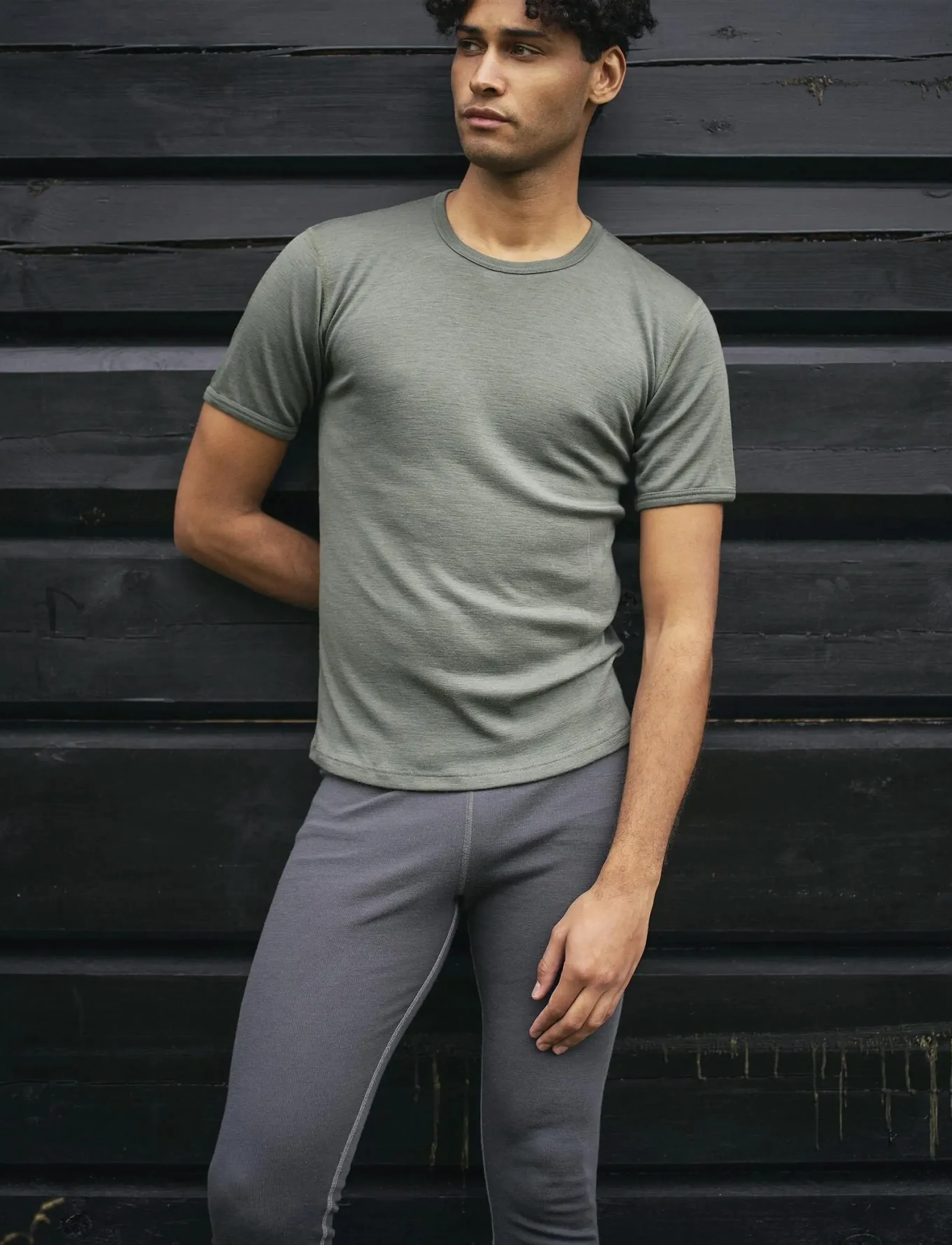 Dovre Wool T-Shirt, XXL, T-shirts, Grün - Short-sleeved, Männerswear
