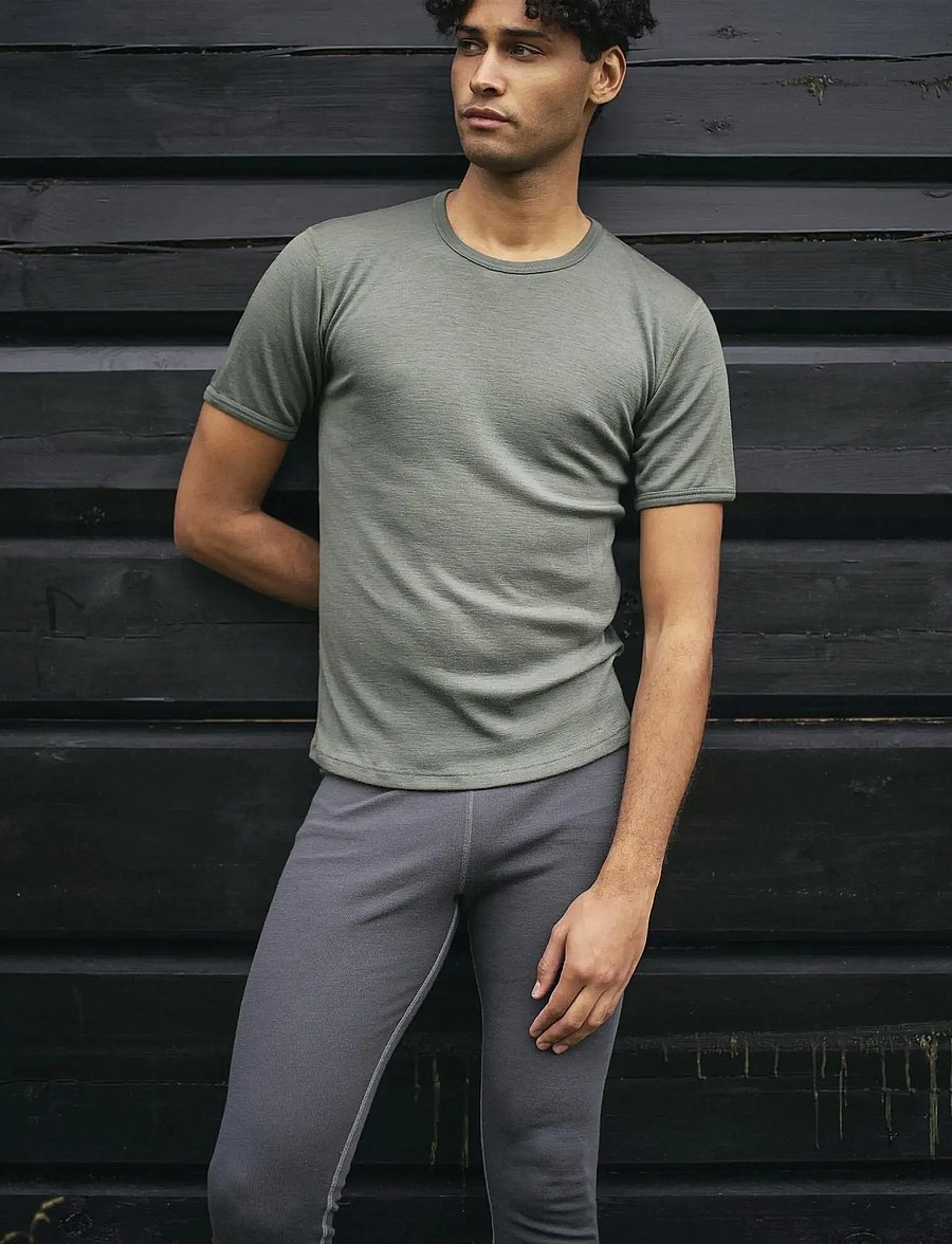 Dovre - DOVRE wool t-shirt - short-sleeved t-shirts - grön - 0