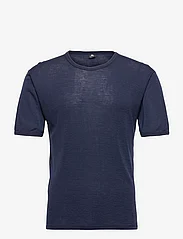 Dovre - DOVRE wool t-shirt - short-sleeved t-shirts - navy - 0