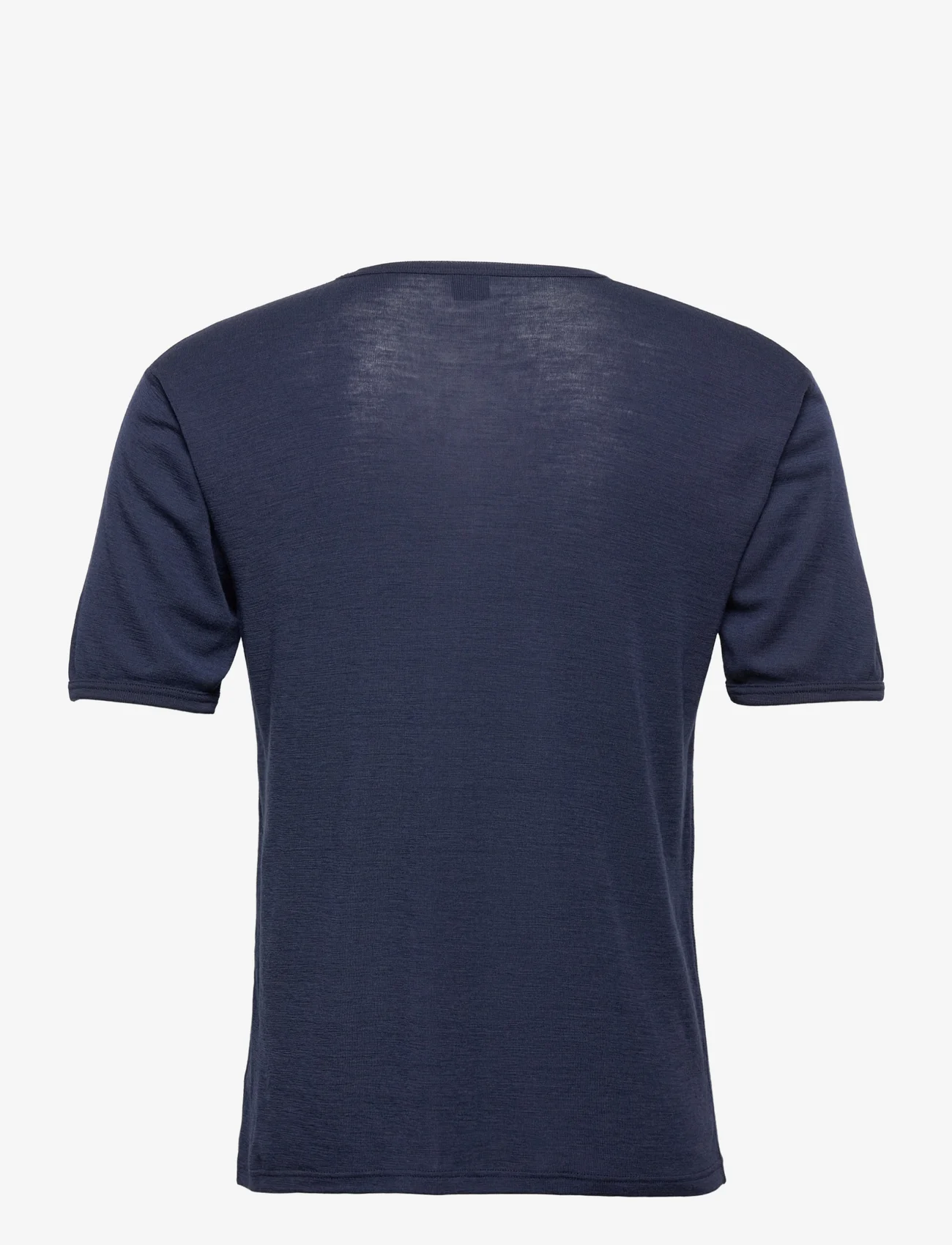 Dovre - DOVRE wool t-shirt - short-sleeved t-shirts - navy - 1
