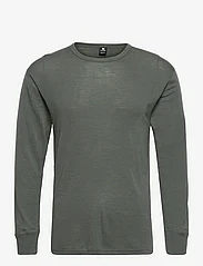 Dovre - DOVRE wool long sleeved t-shir - pyjama tops - grön - 0