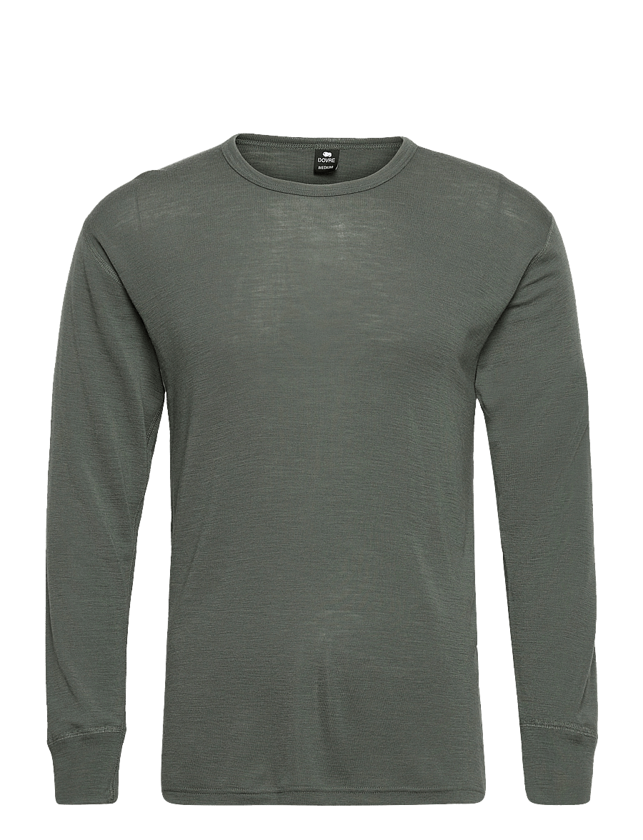 Dovre - DOVRE wool long sleeved t-shir - nattrøjer - grön - 1