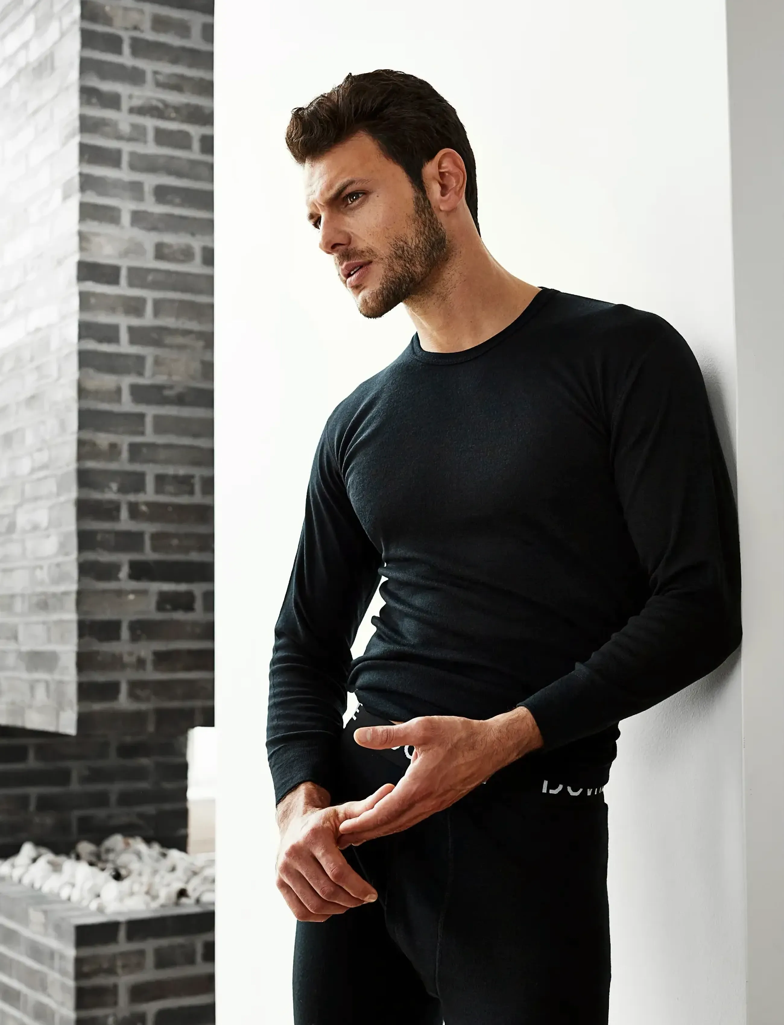 Dovre Wool Long Sleeved T-Shir, XL, Night & Loungewear, Grün - Pyjama Oberteile, Männerswear