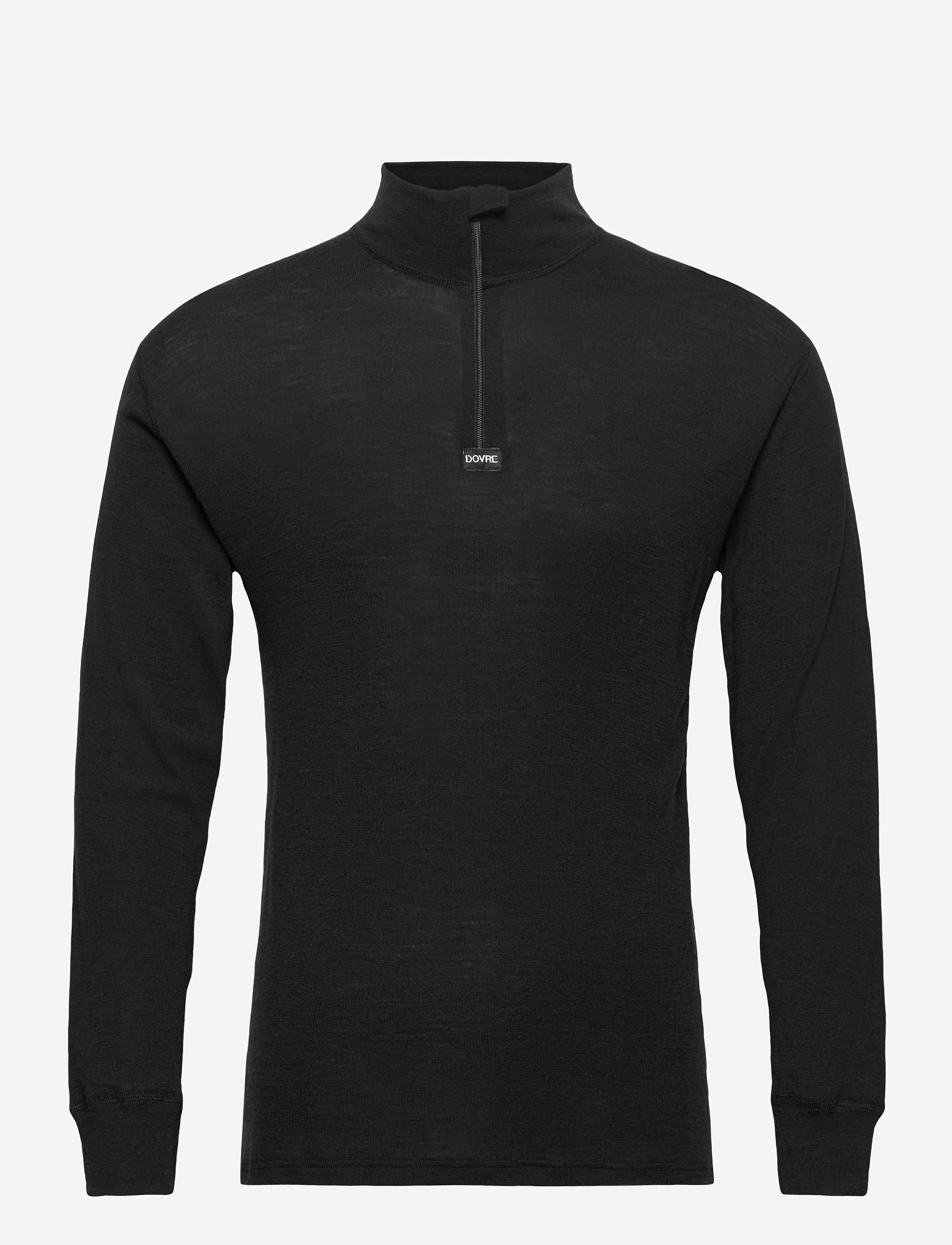 Dovre Dovre Wool 1/1 ærme & Zipper - Tøj - SVART / black