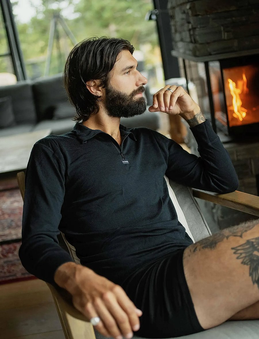 Dovre - Dovre Wool 1/1 ærme & Zipper - tõmblukk-kaelusega džemprid - svart - 3
