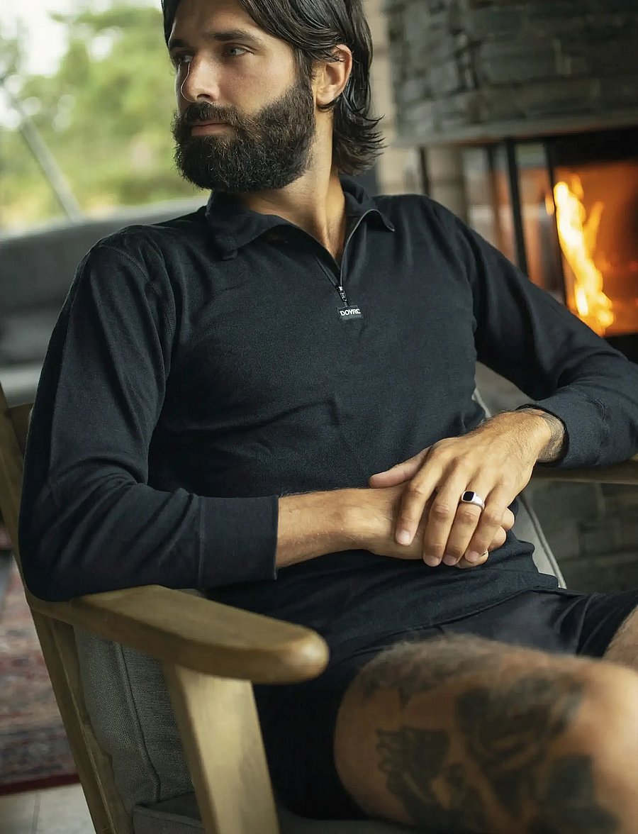 Dovre - Dovre Wool 1/1 ærme & Zipper - tõmblukk-kaelusega džemprid - svart - 4