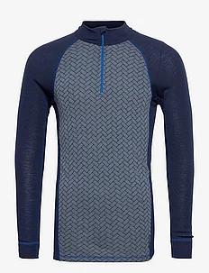 DOVRE wool LS shirt with zip, Dovre