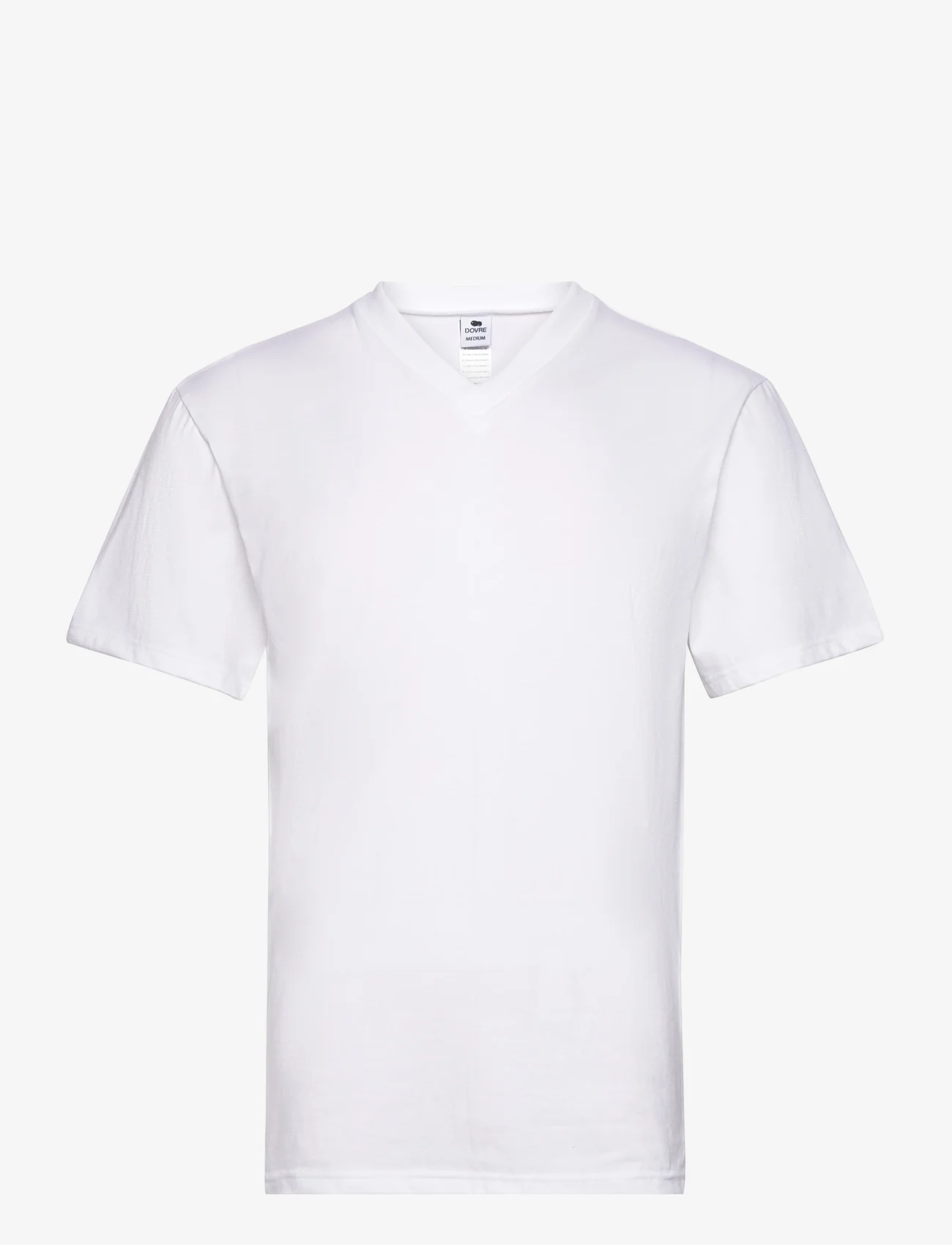 Dovre - Dovre T-shirts V-neck organic - alhaisimmat hinnat - white - 0